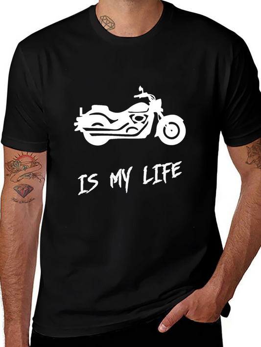 Motorcycle is My Life Graphic Tee - Black