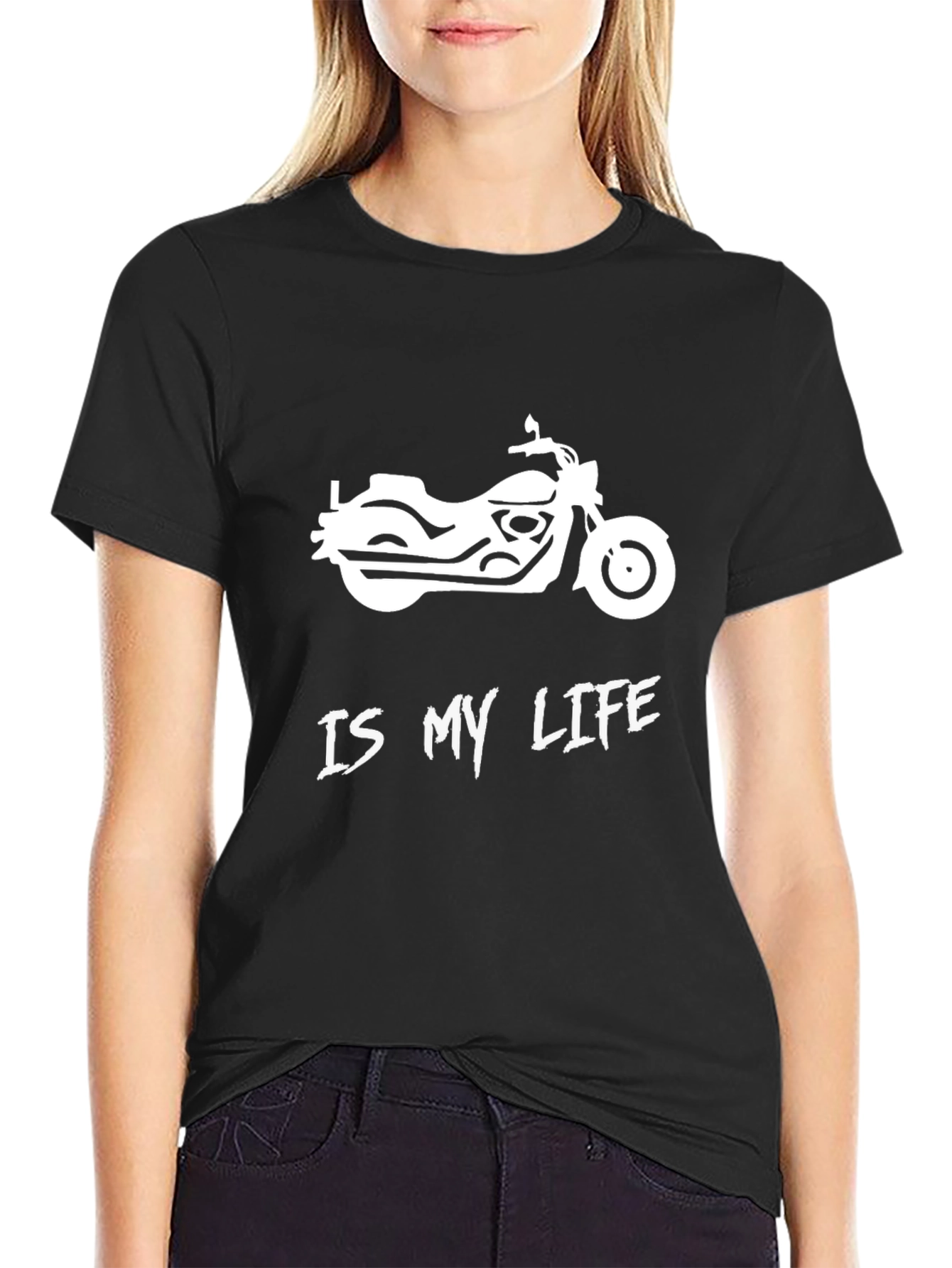 Motorcycle is My Life Graphic Tee - Black
