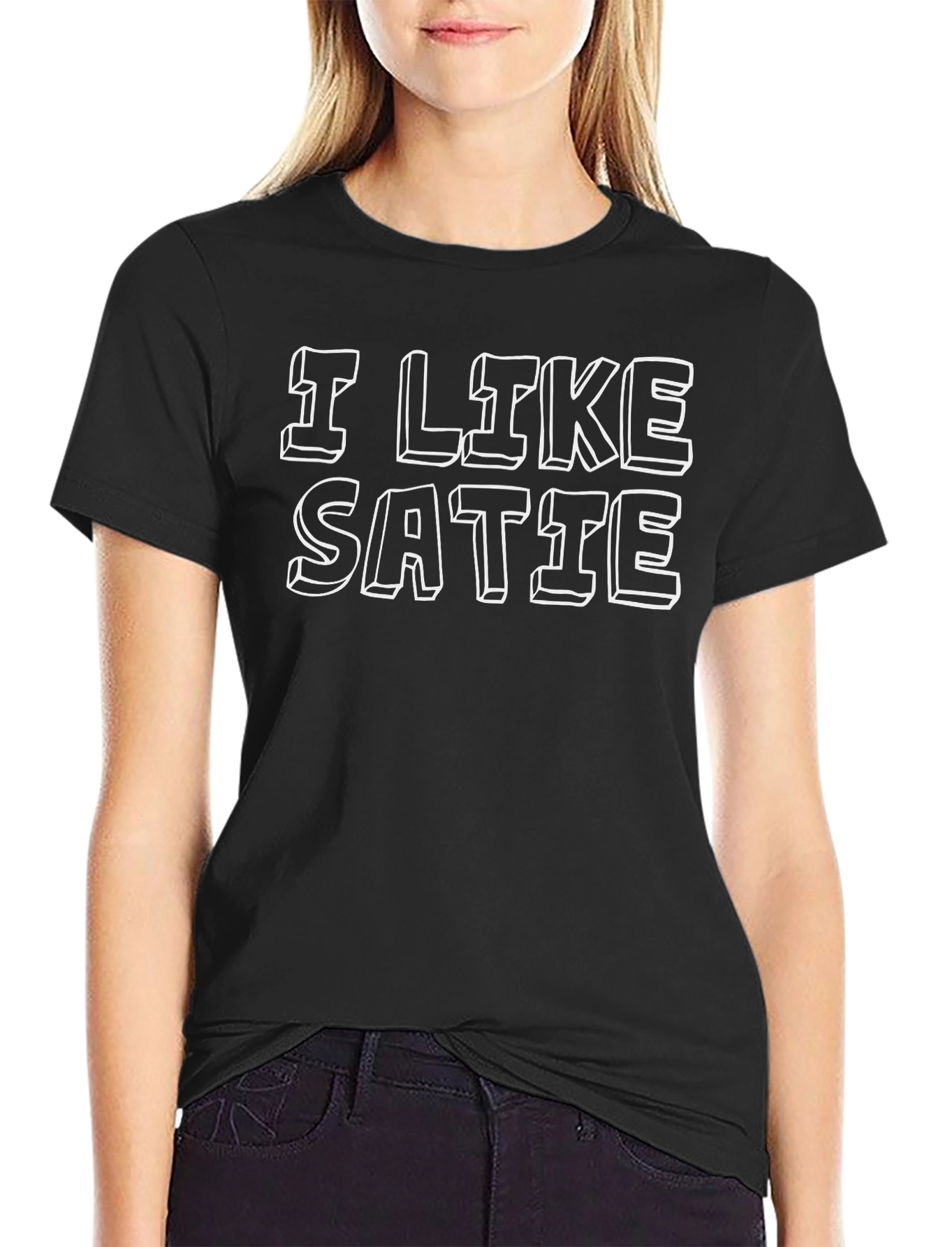 I Like Satie Black Graphic Tee