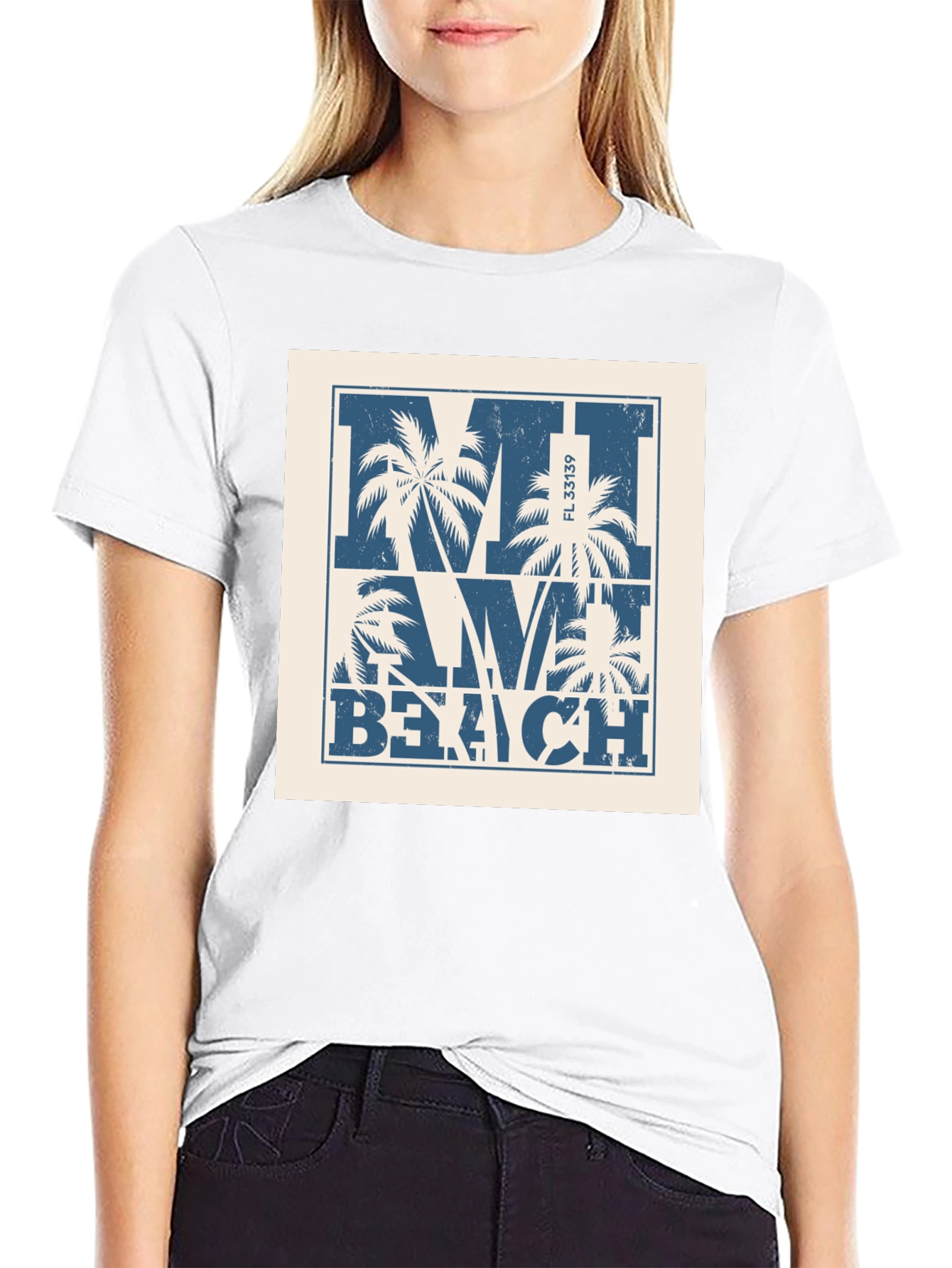 Miami Beach Palm Tree Graphic T-Shirt