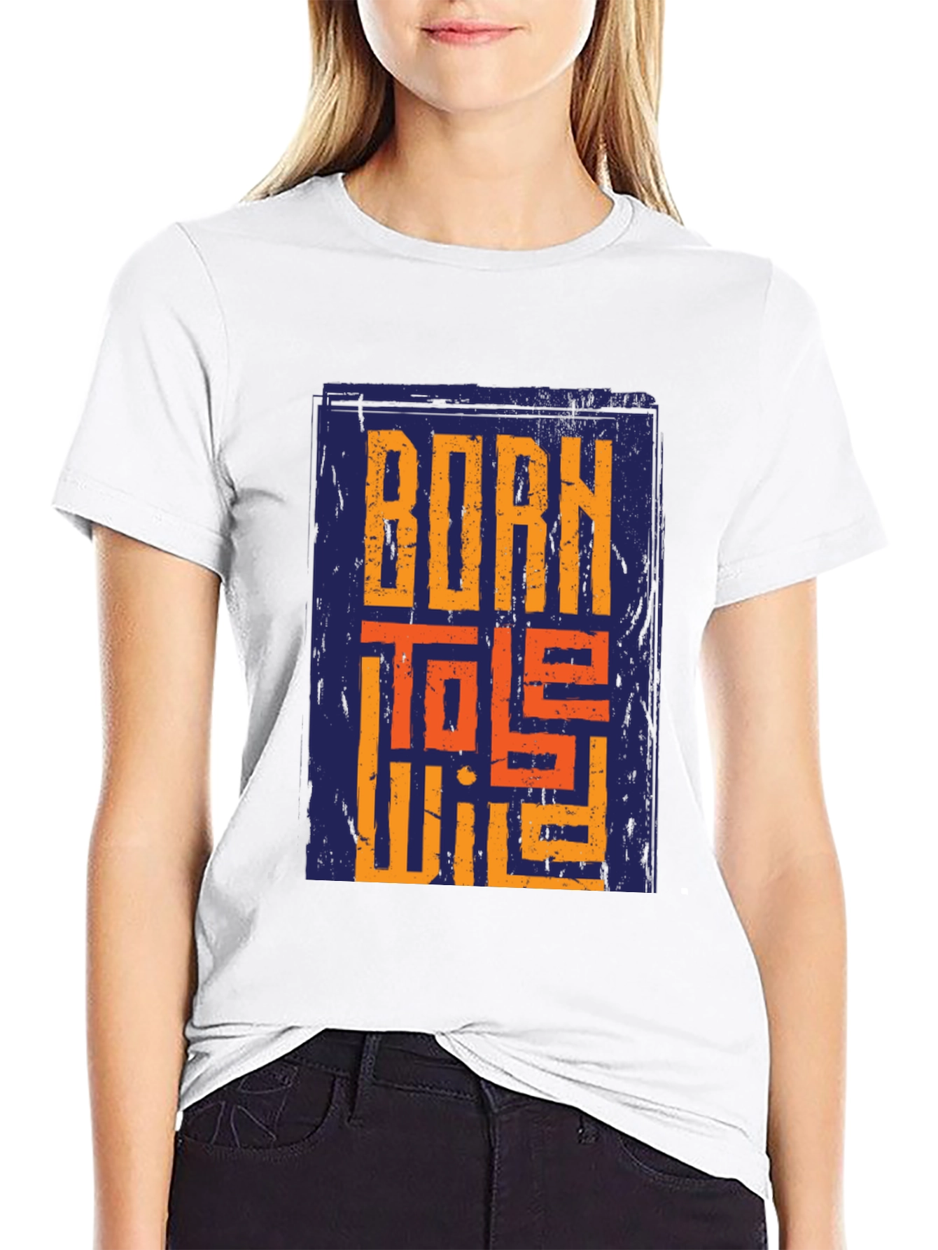 Born To Be Wild Graphic Print Black T-Shirt