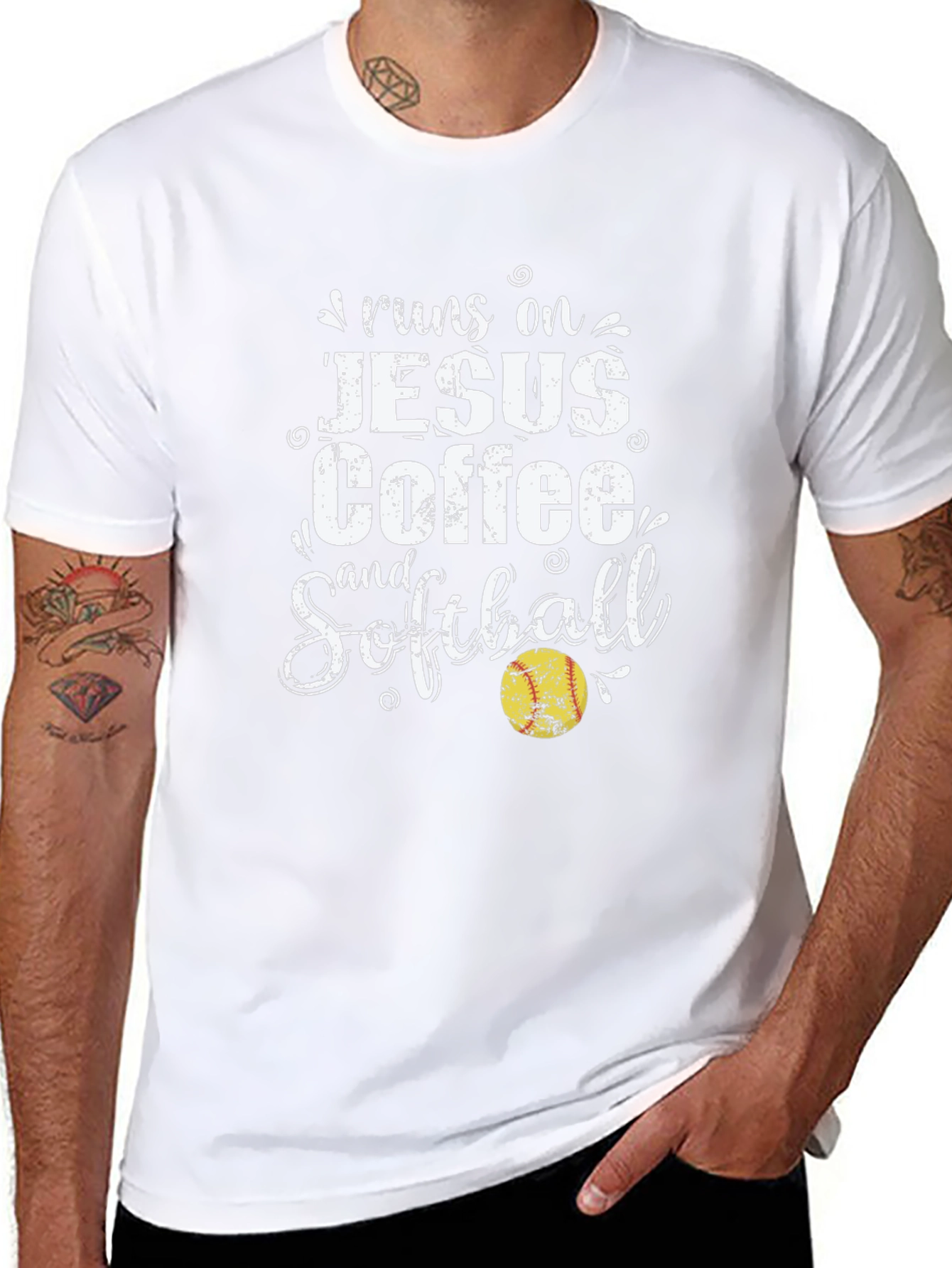 Runs on Jesus Coffee and Softball T-Shirt