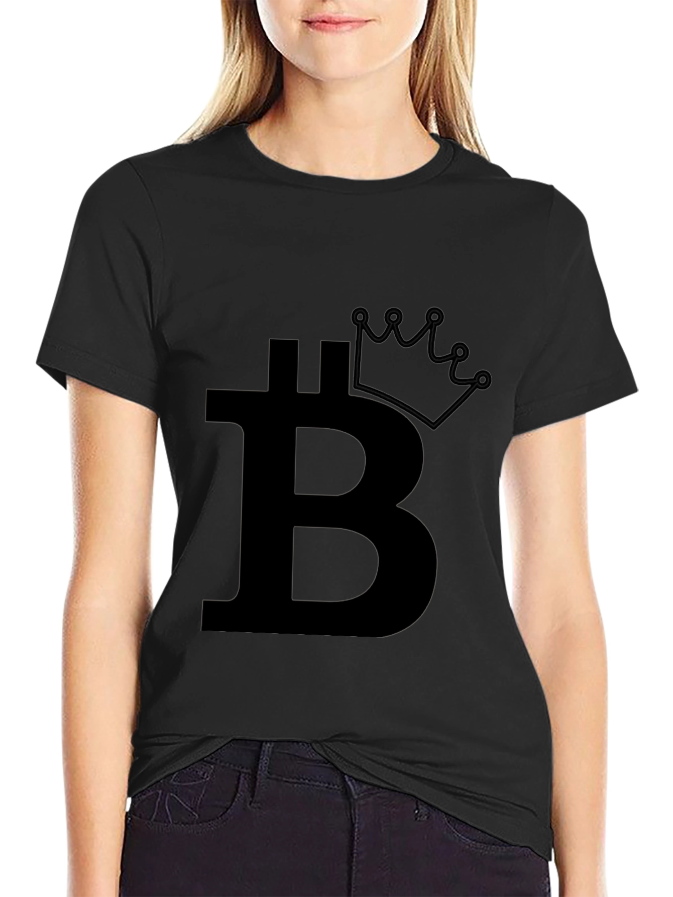 Bitcoin Crown Black T-Shirt - Crypto King