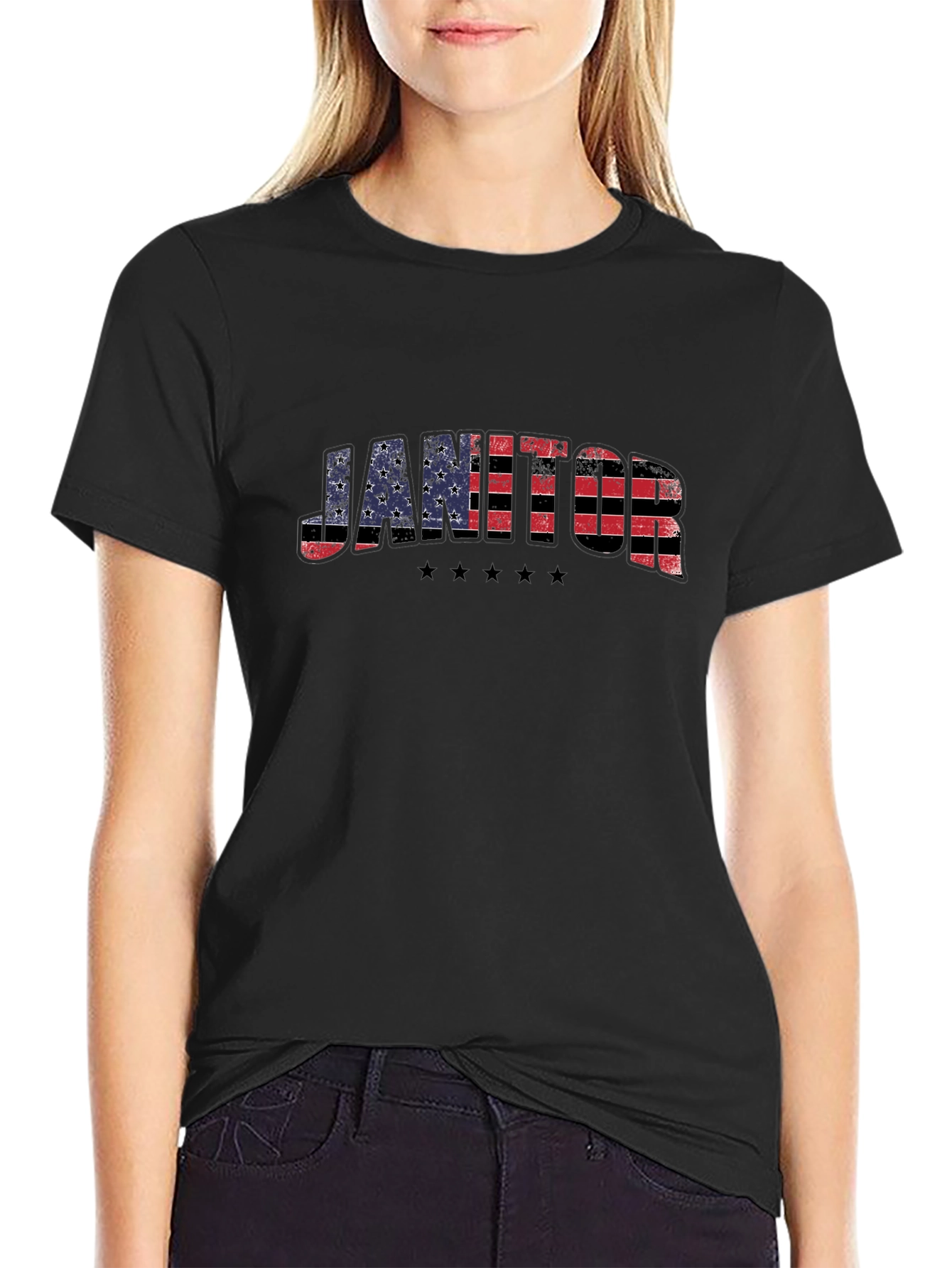 Janitor American Flag Patriotic T-Shirt