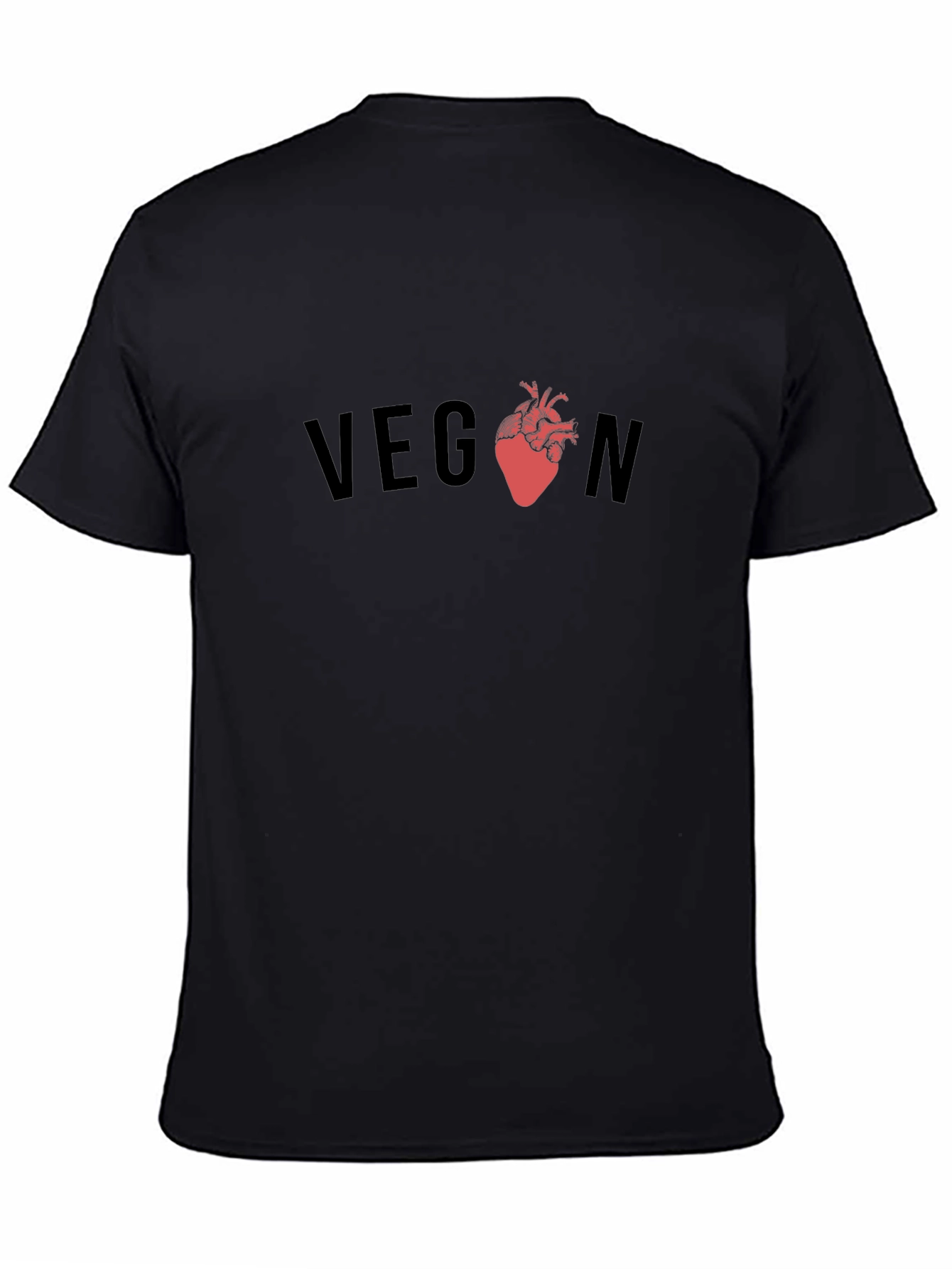 Vegan Heart Graphic Tee - Black