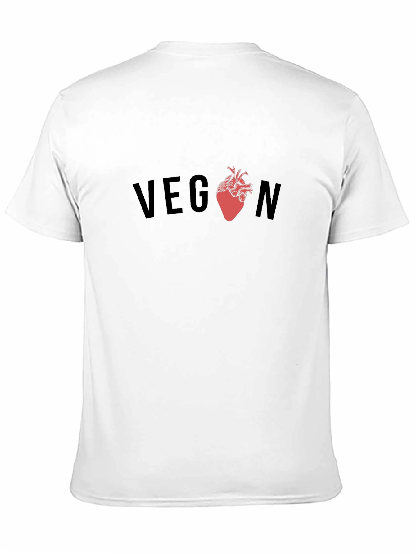 Vegan Heart Graphic Tee - Black