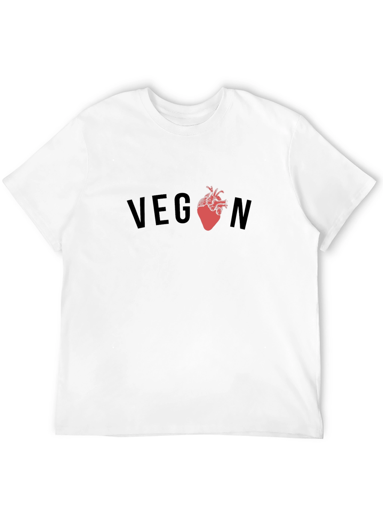 Vegan Heart Graphic Tee - Black