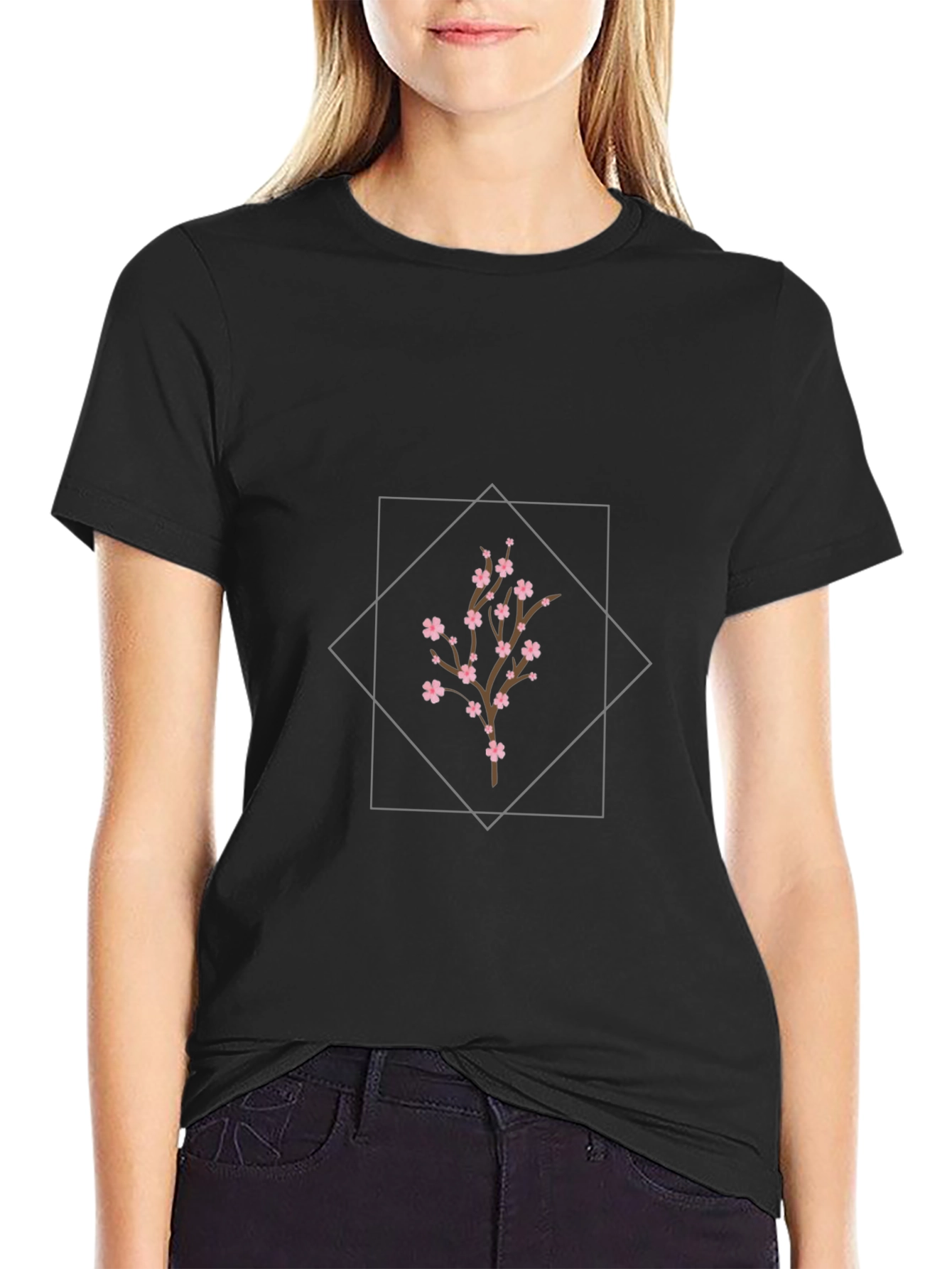 Floral Branch Tee - Stylish Graphic Print