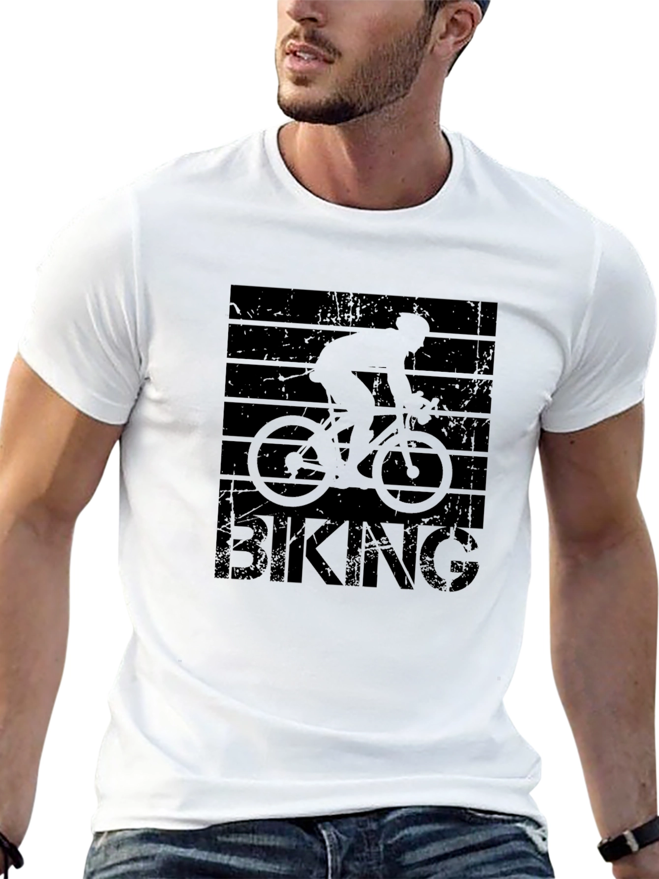Biking Silhouette Graphic Tee - Ride in Style