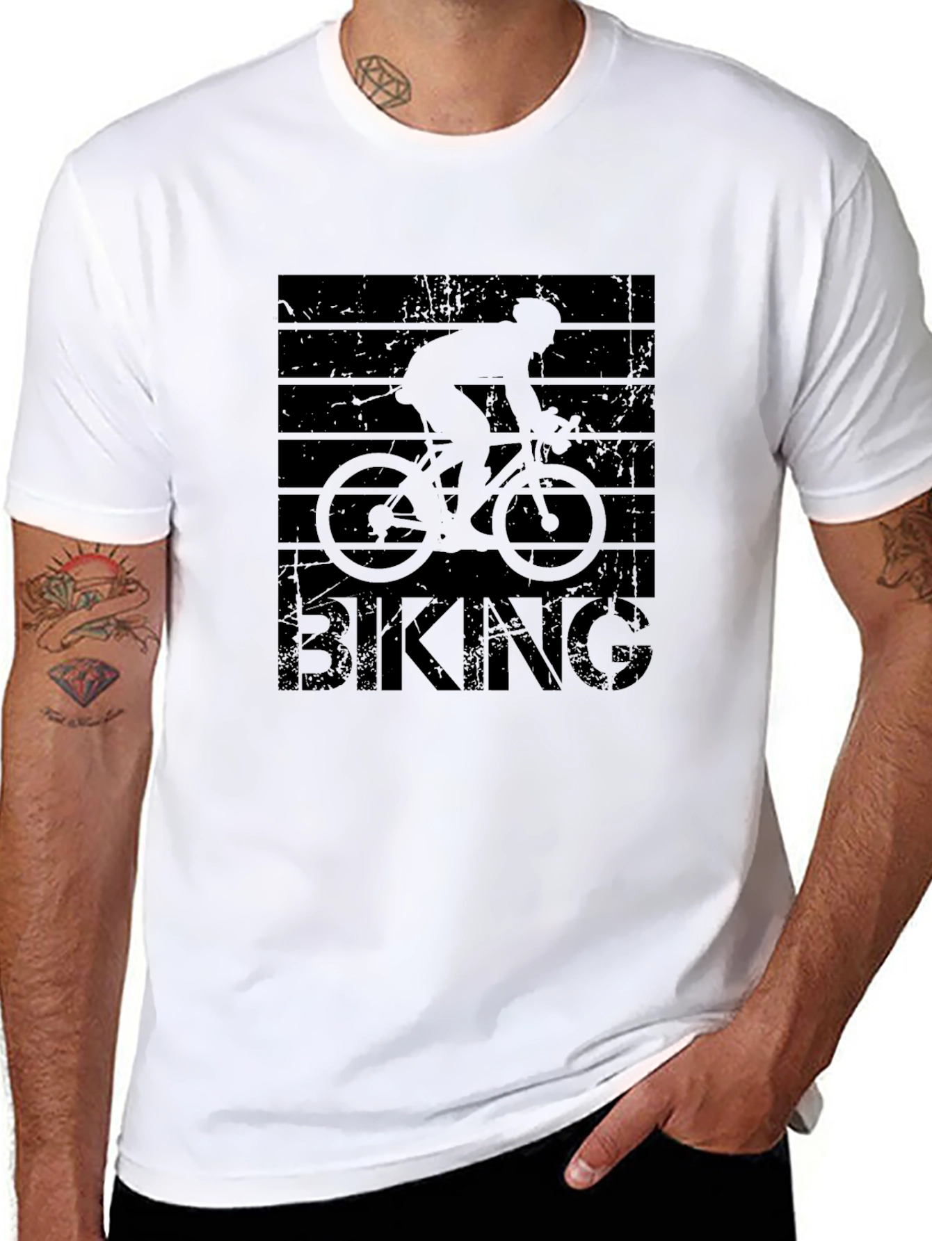 Biking Silhouette Graphic Tee - Ride in Style