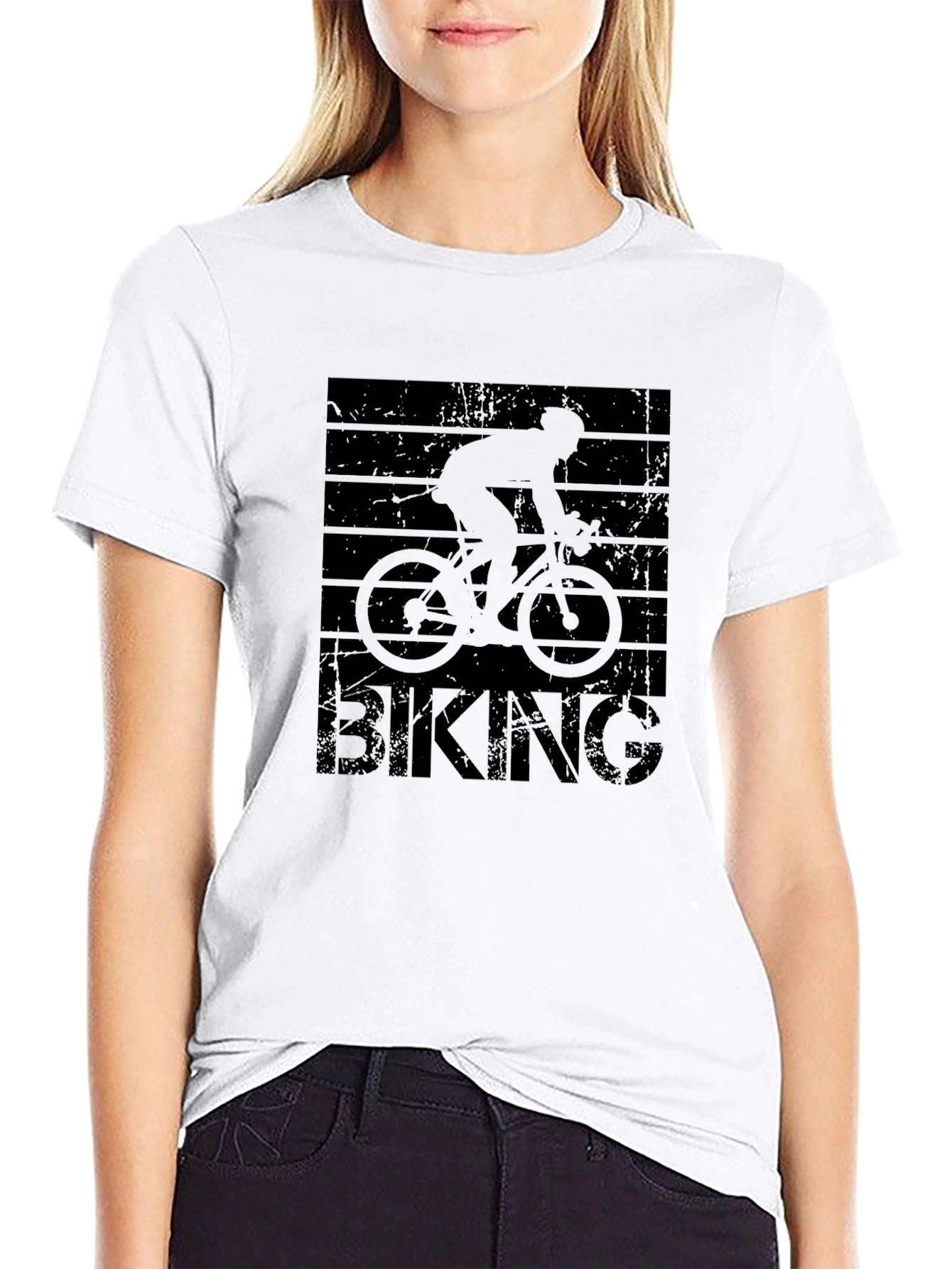 Biking Silhouette Graphic Tee - Ride in Style