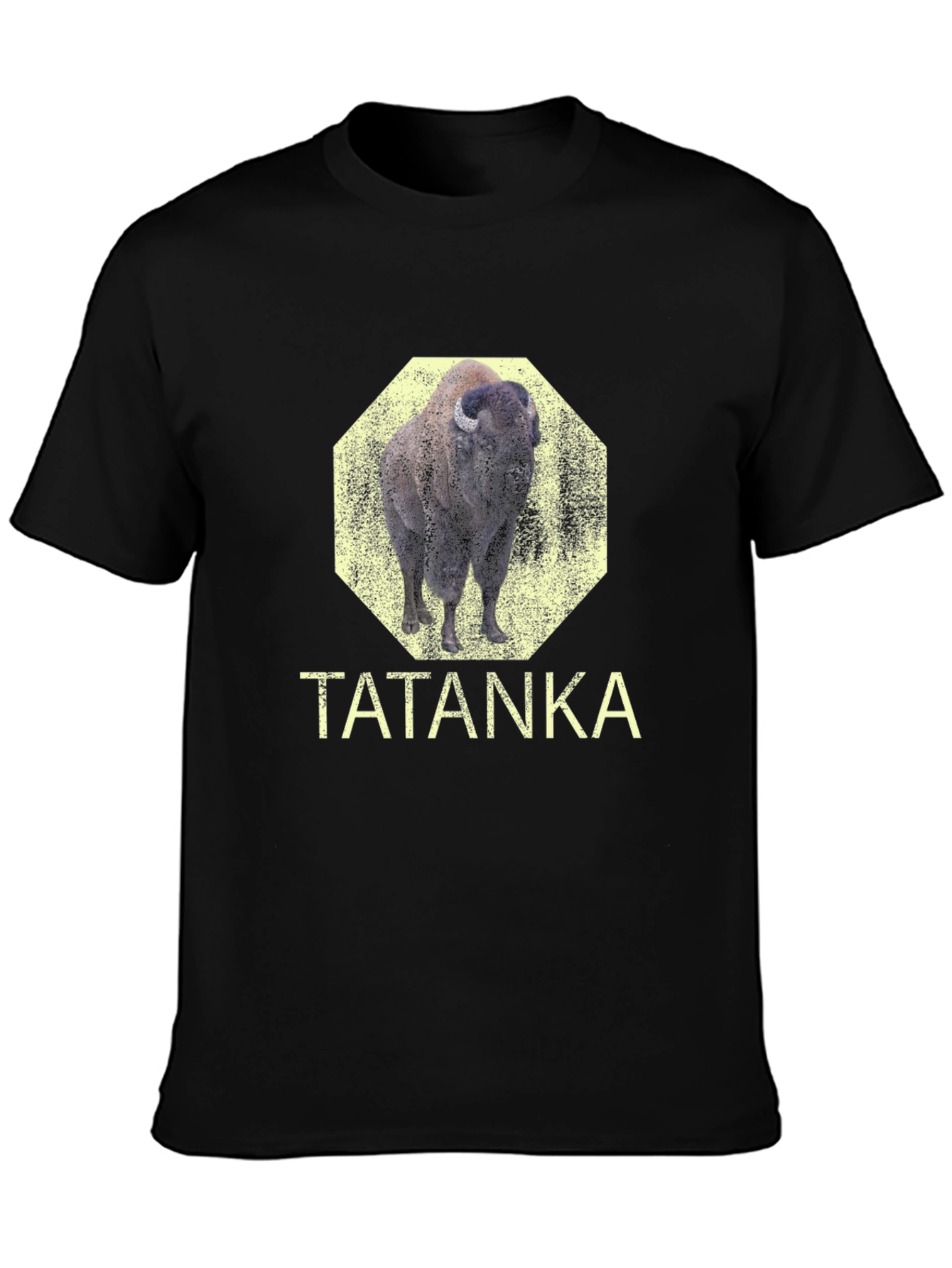 Tatanka Bison Graphic Tee - Black Cotton T-Shirt