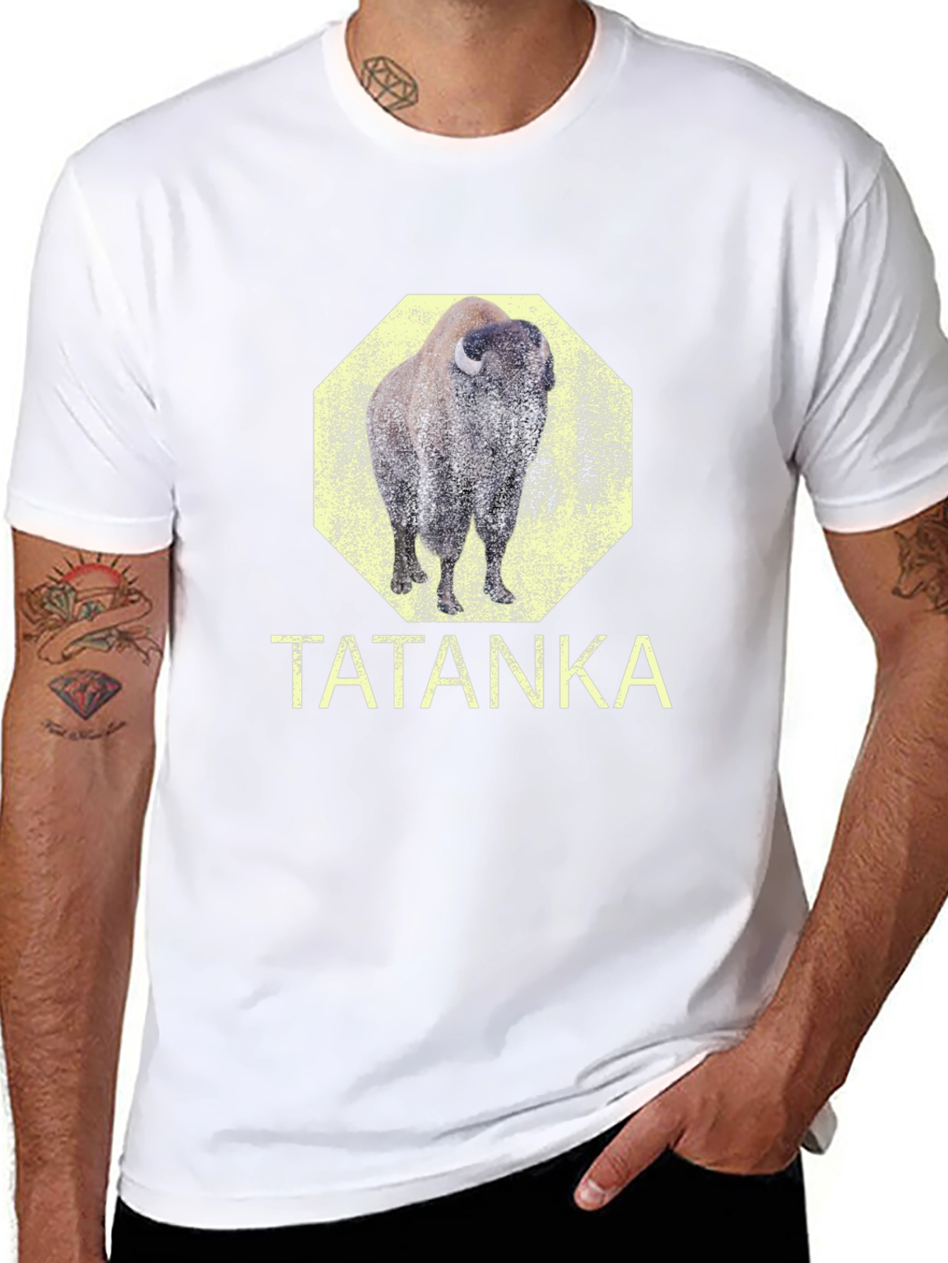 Tatanka Bison Graphic Tee - Black Cotton T-Shirt