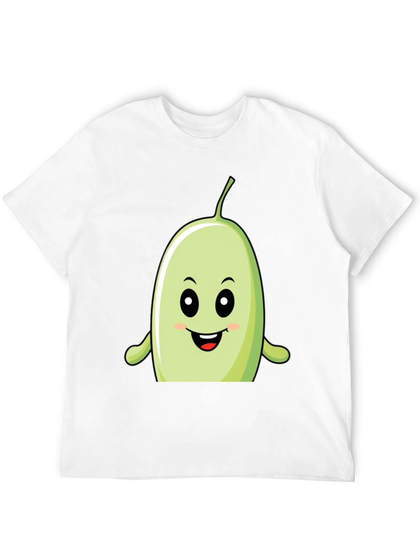 Funny Bean Cartoon Graphic Black T-Shirt