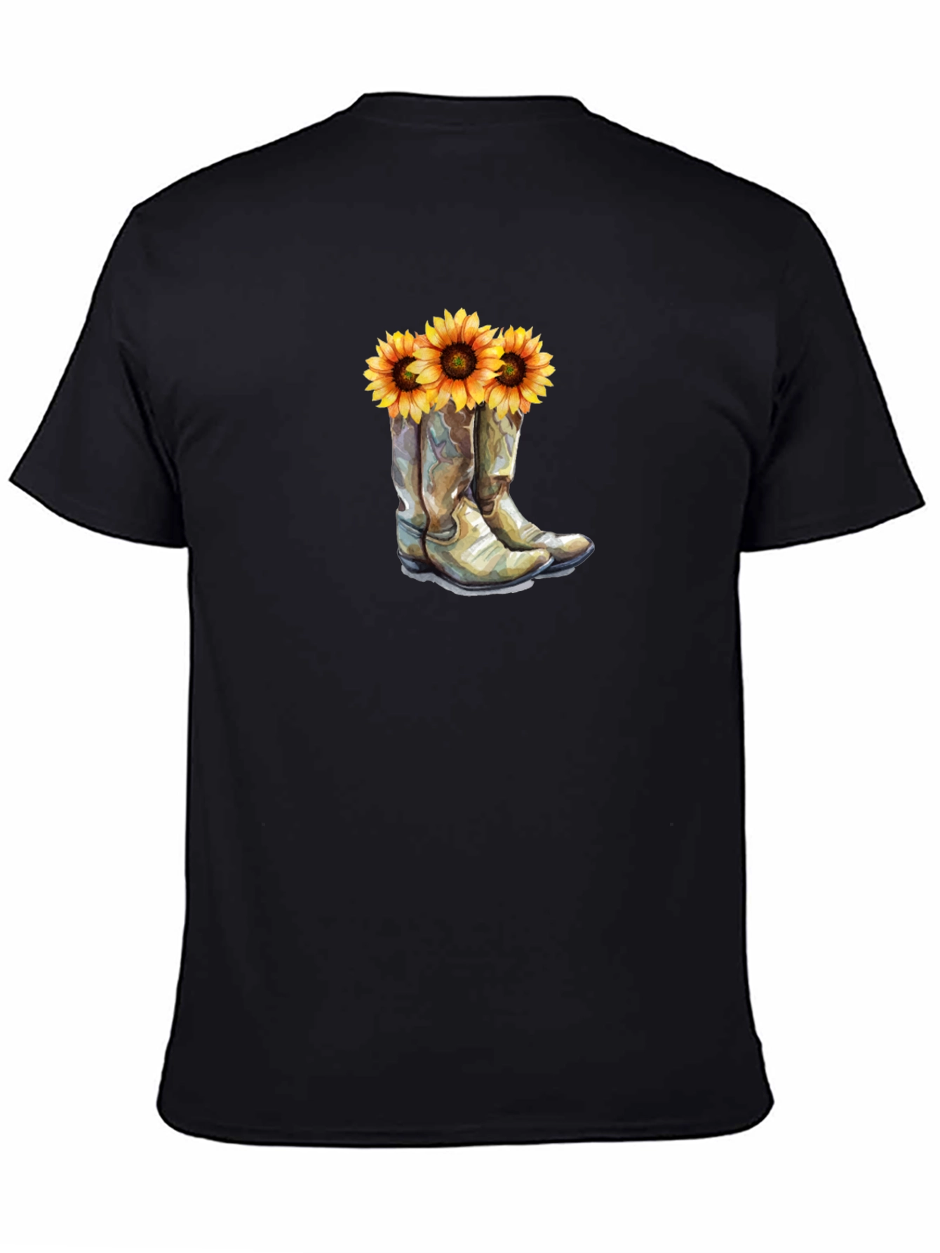 Cowboy Boots & Sunflower Graphic T-Shirt