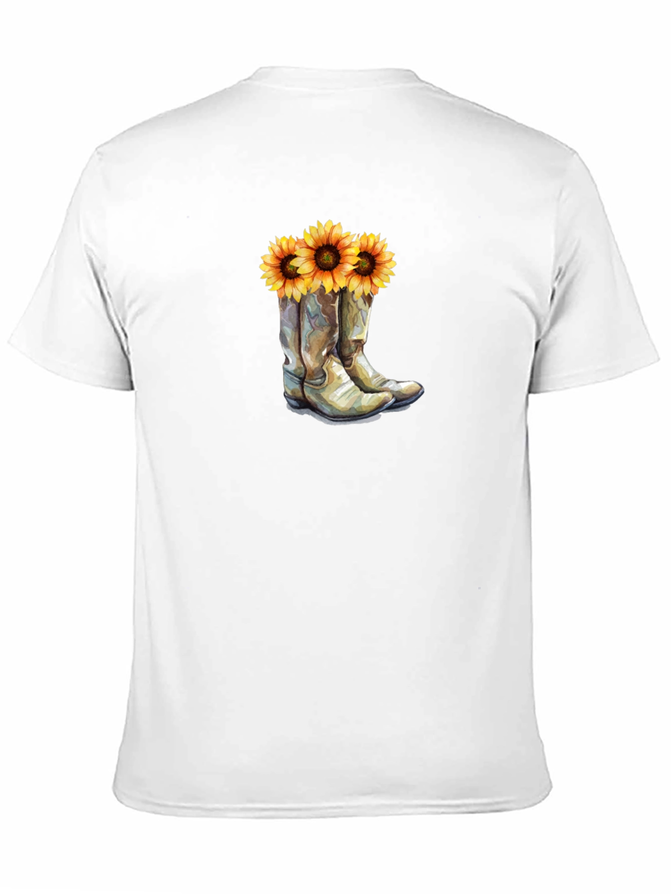 Cowboy Boots & Sunflower Graphic T-Shirt