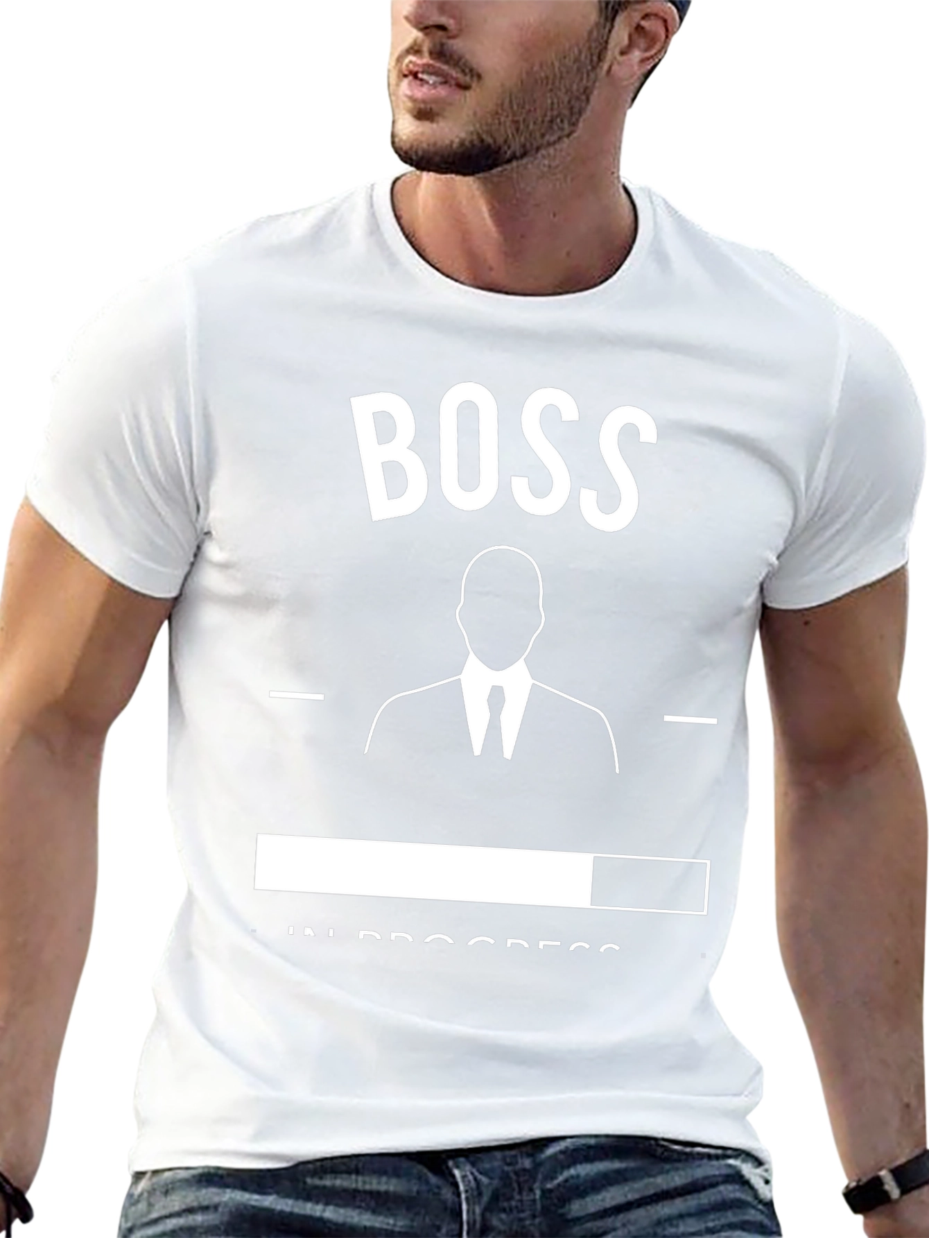 Boss In Progress T-Shirt - Black Graphic Tee