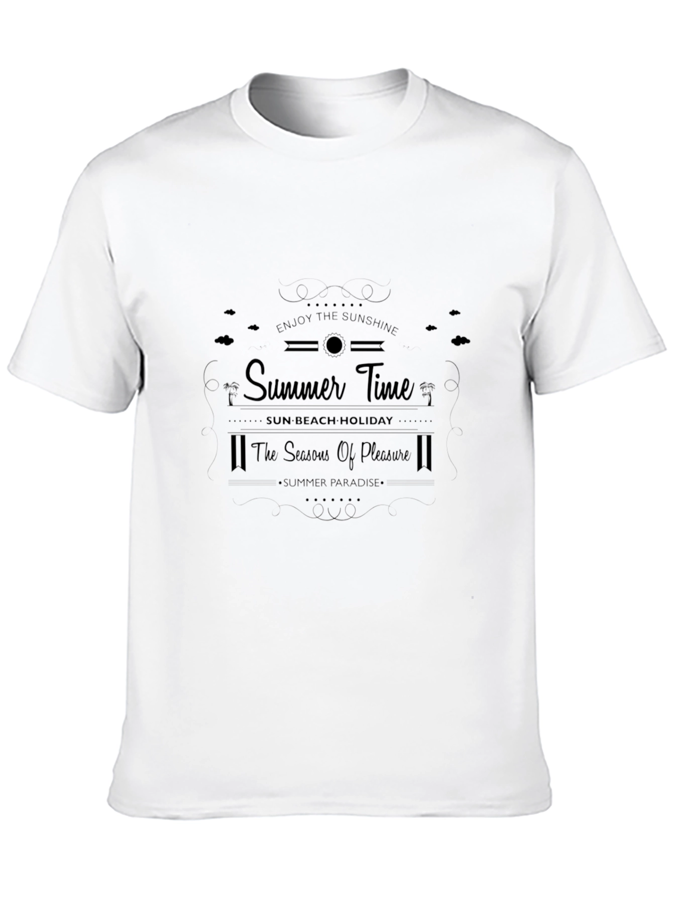 Summer Time Black Graphic Tee - Sun Beach Holiday