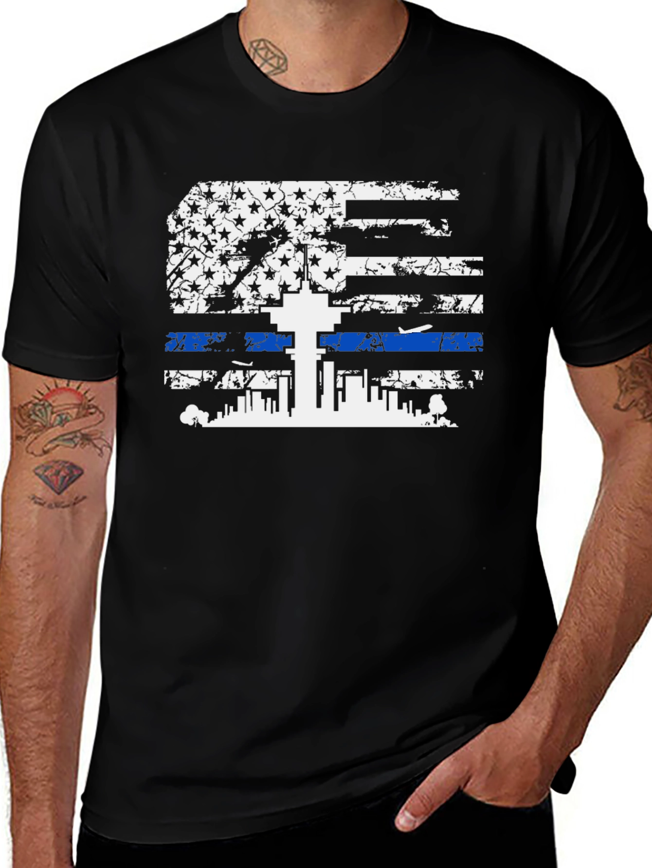Thin Blue Line Flag T-Shirt