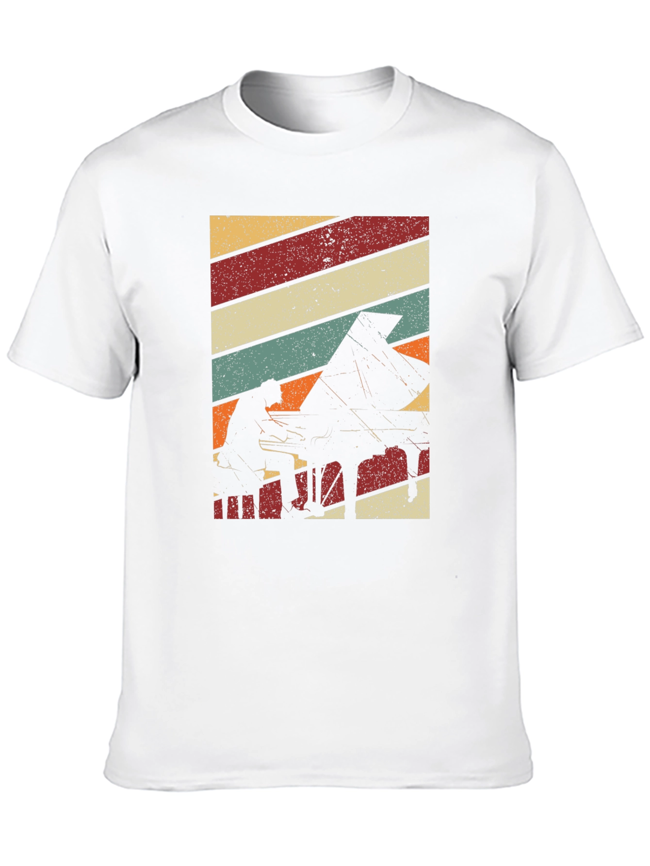 Retro Piano Player Graphic T-Shirt