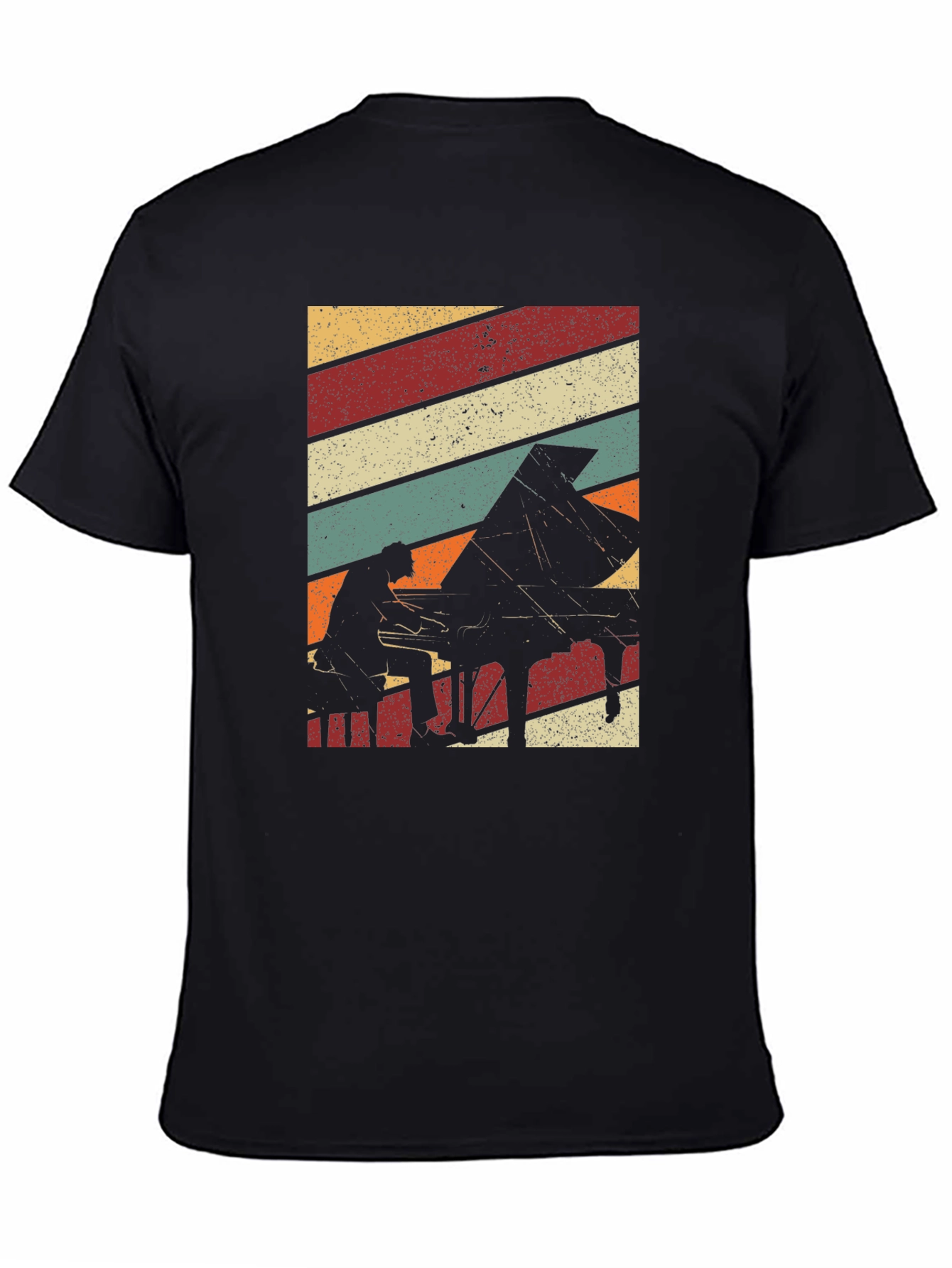 Retro Piano Player Graphic T-Shirt