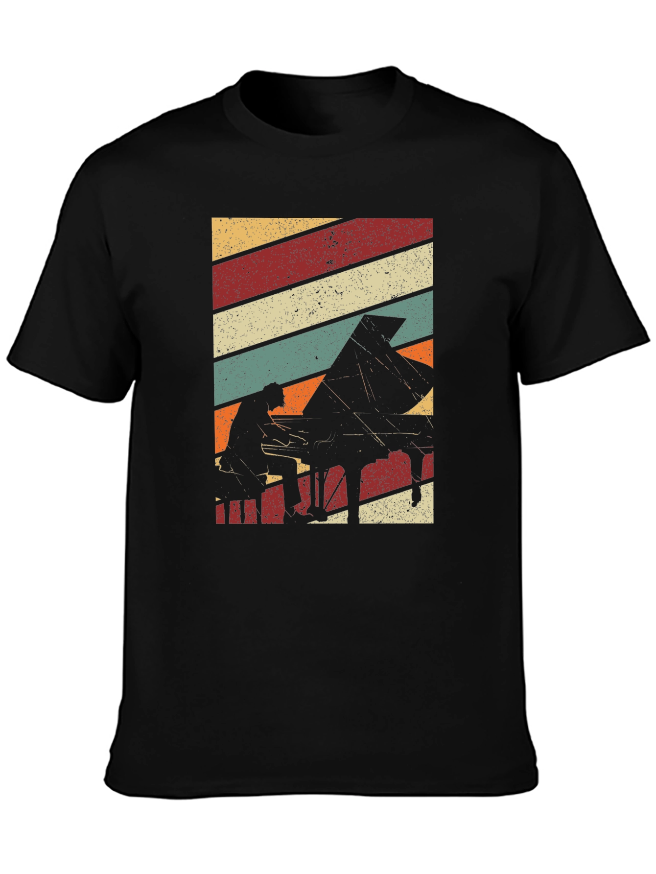 Retro Piano Player Graphic T-Shirt
