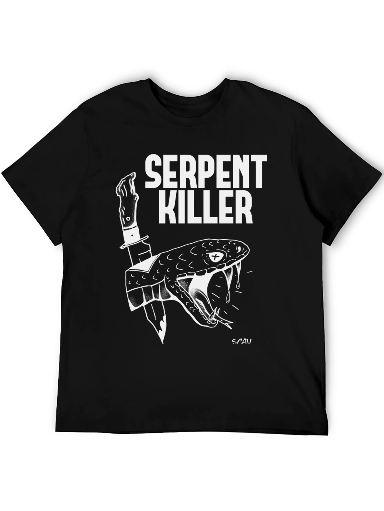Serpent Killer Graphic Tee - Black Cotton T-Shirt