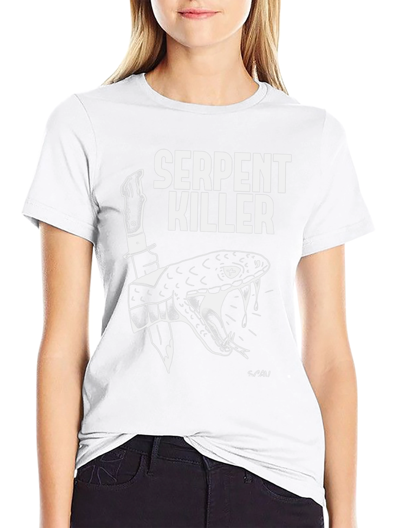 Serpent Killer Graphic Tee - Black Cotton T-Shirt