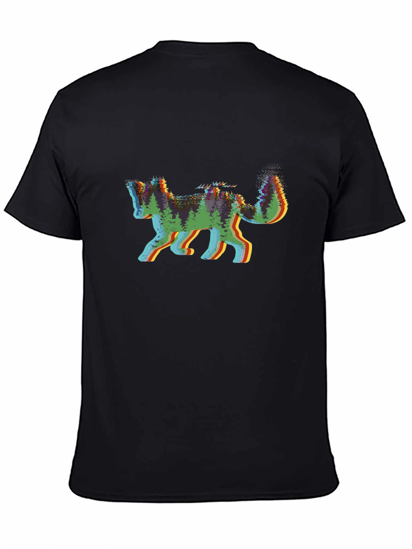 Nature Fox Graphic Tee - Black Cotton Shirt