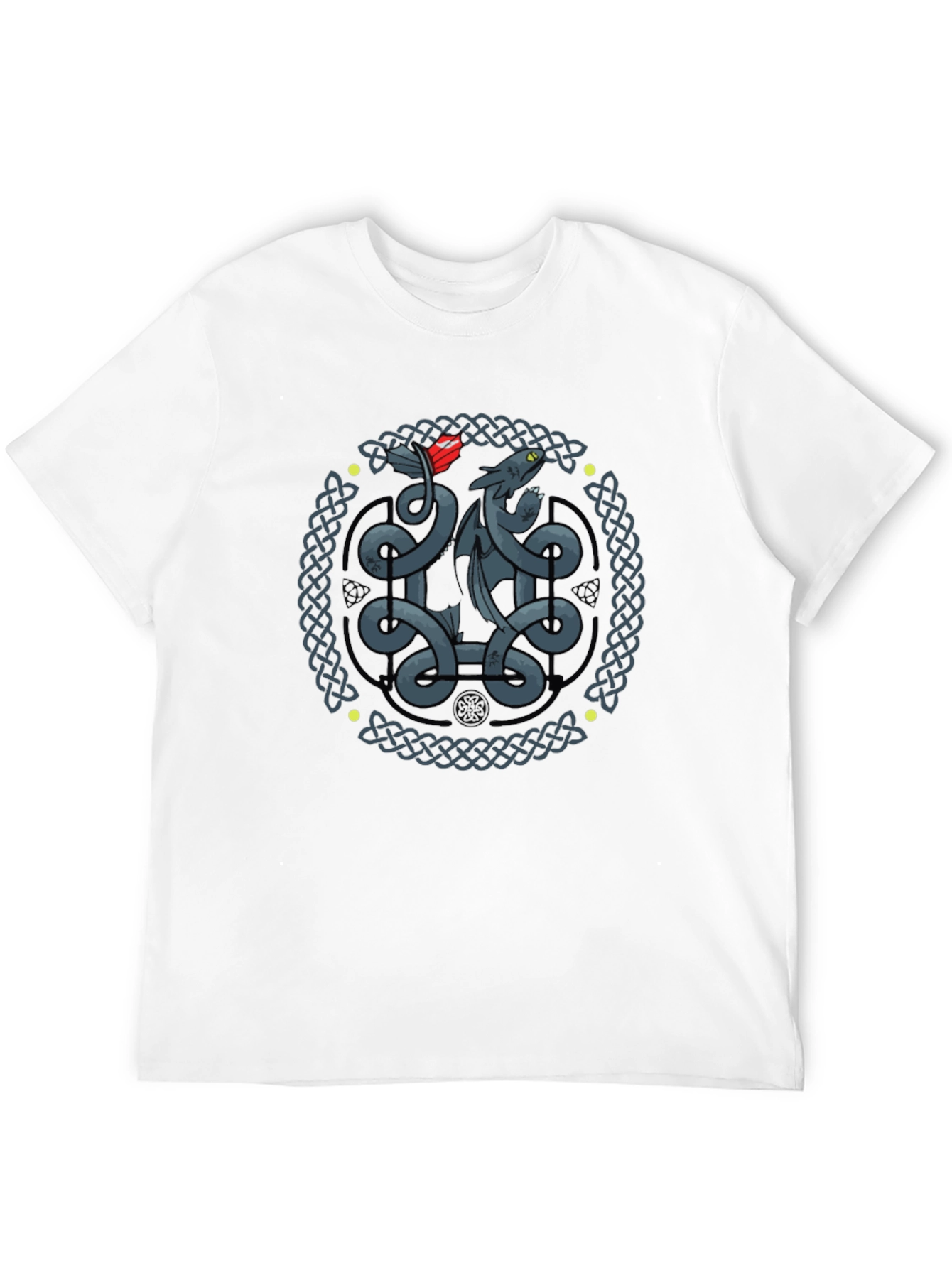 Celtic Dragon Knot Graphic T-Shirt - Black