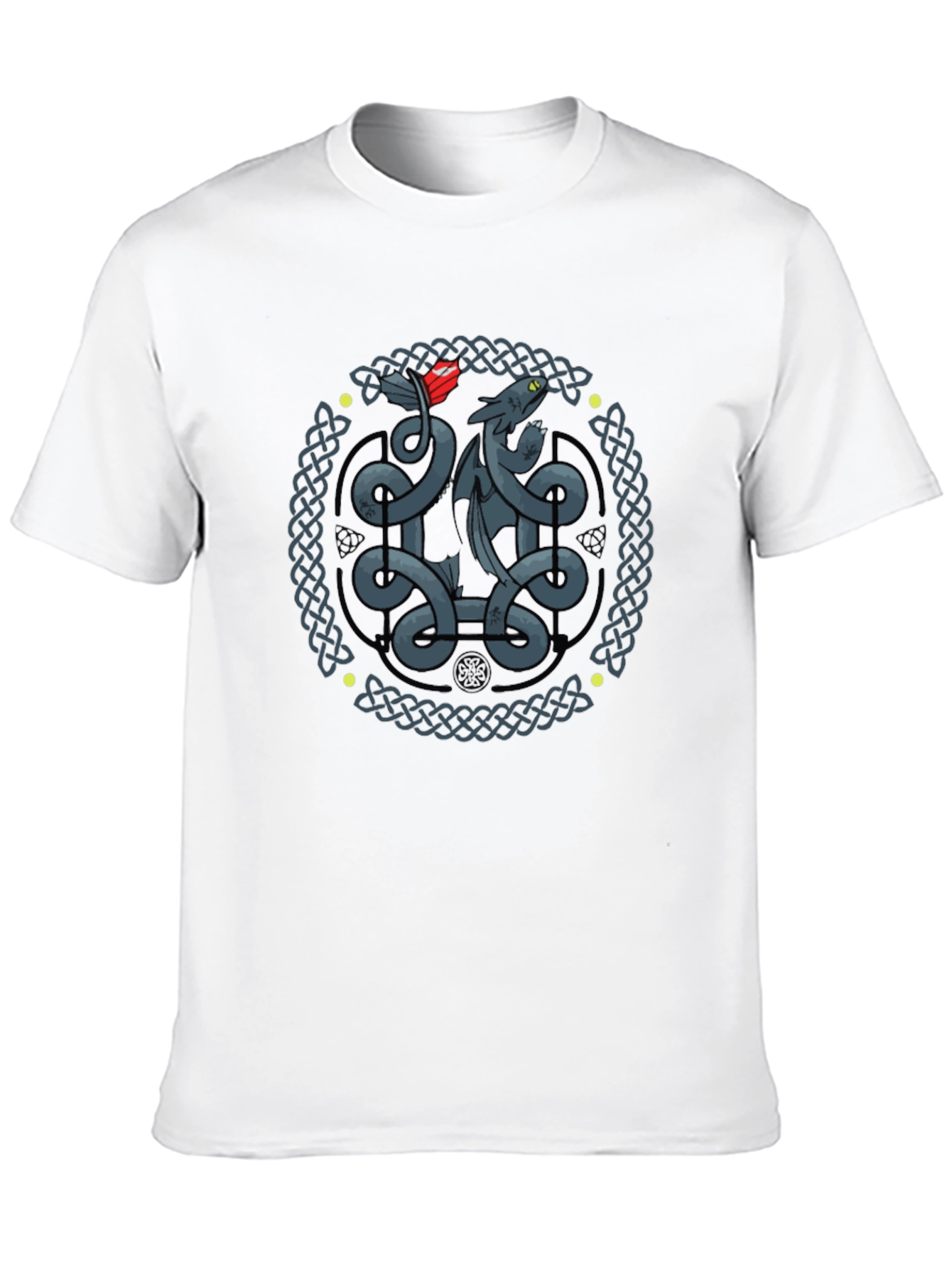 Celtic Dragon Knot Graphic T-Shirt - Black