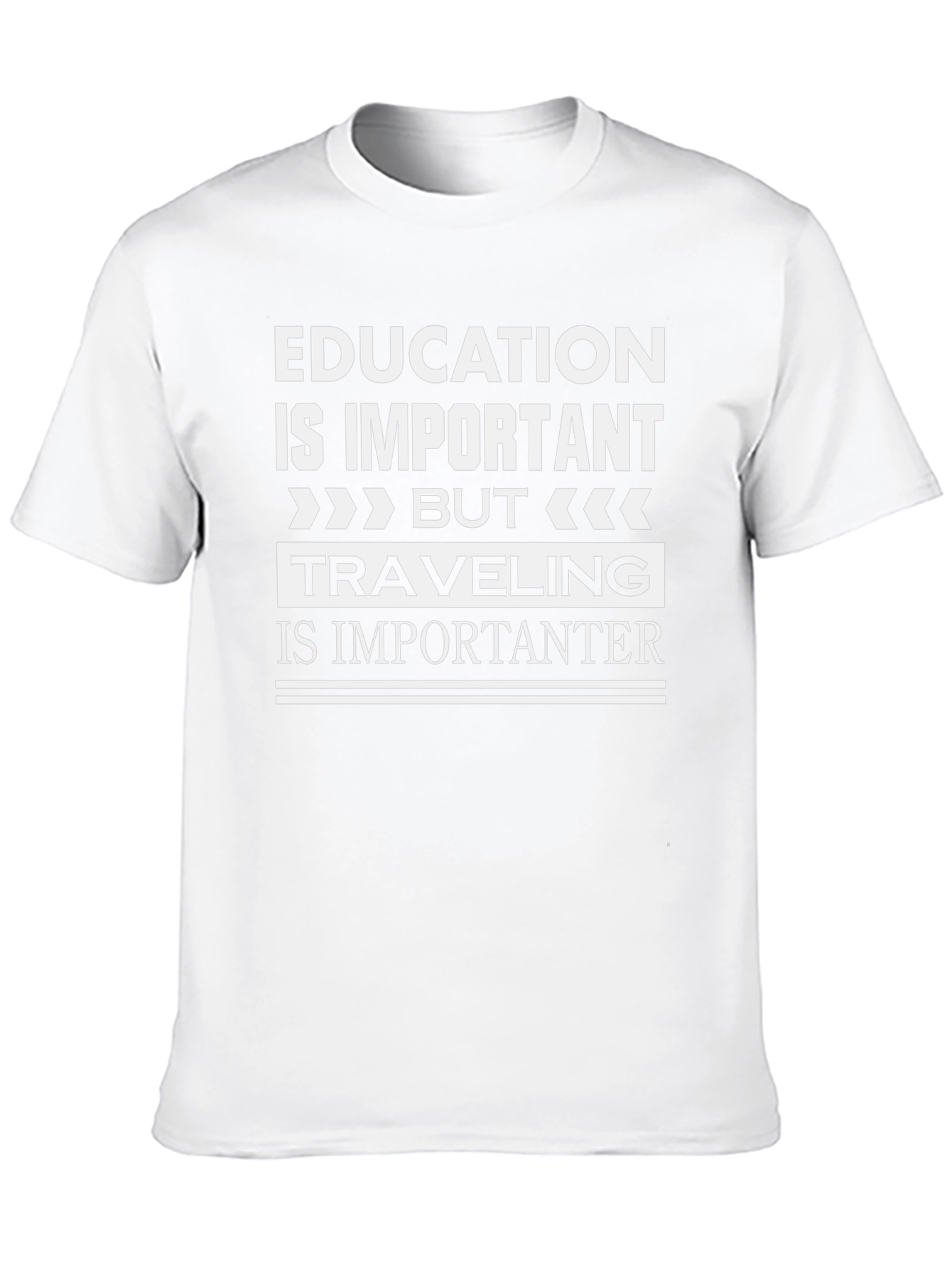 Education vs. Travel Graphic T-Shirt