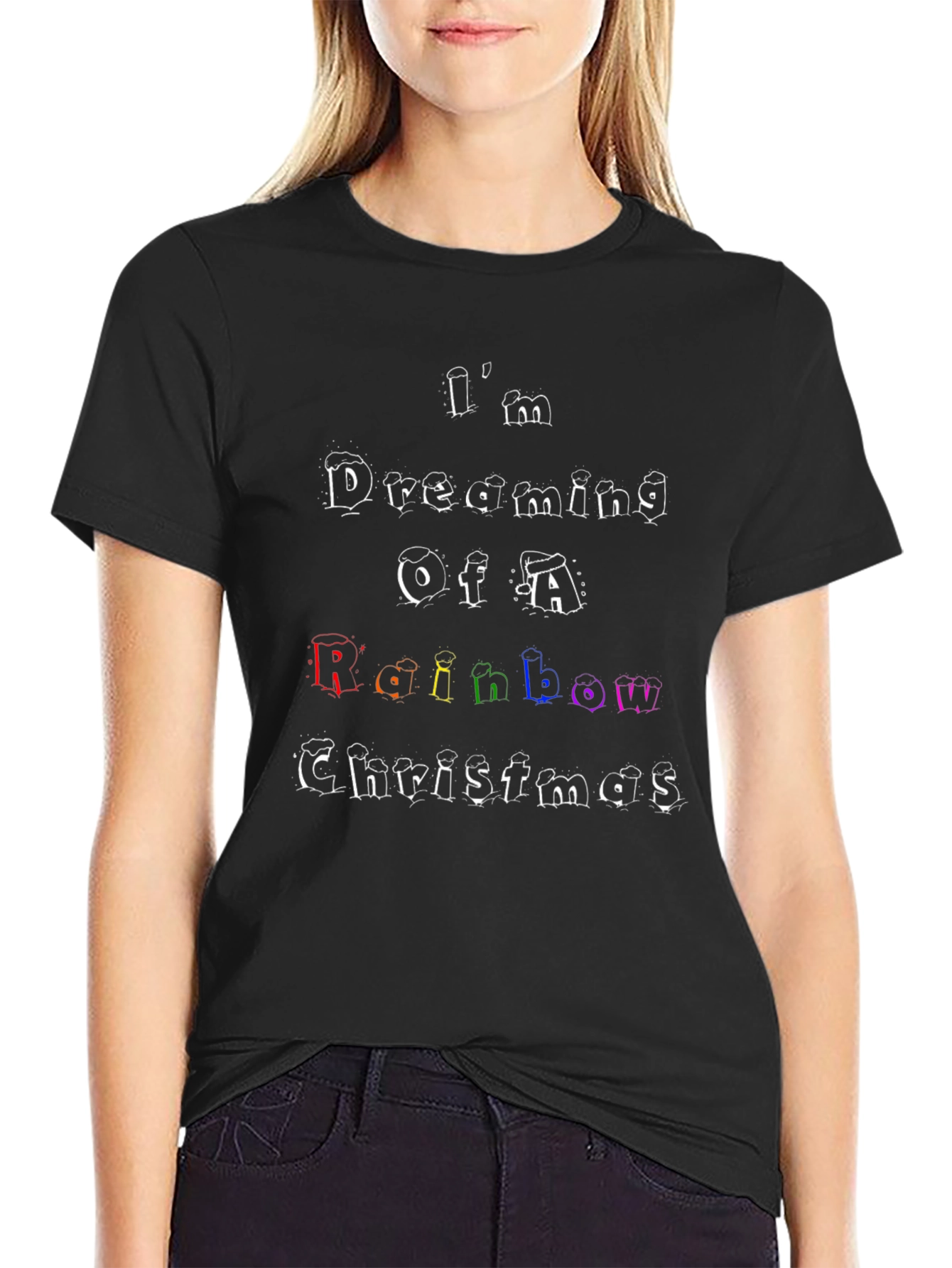 Rainbow Christmas T-Shirt: Im Dreaming Design