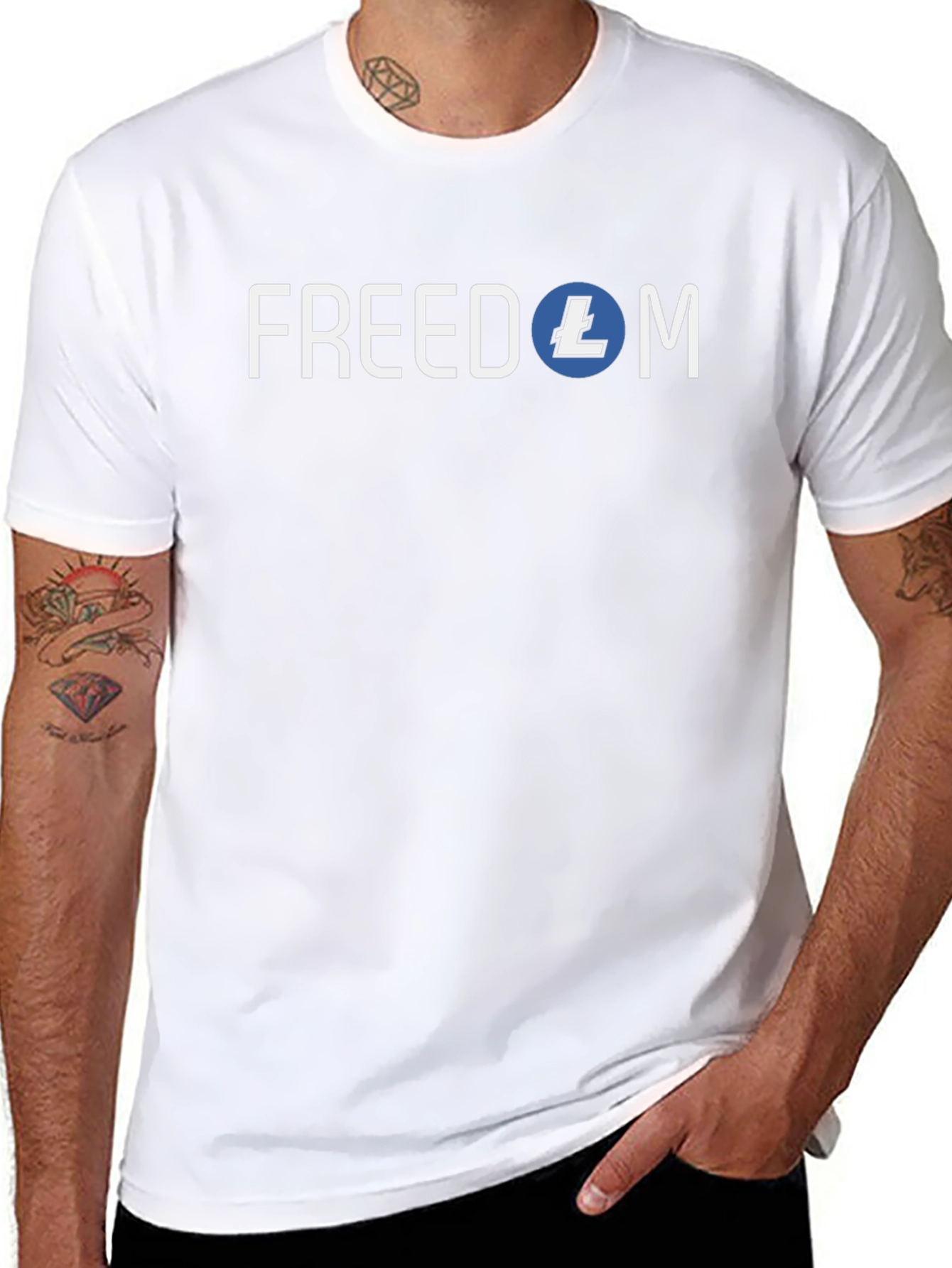 Freedom Litecoin Black T-Shirt Crypto Tee