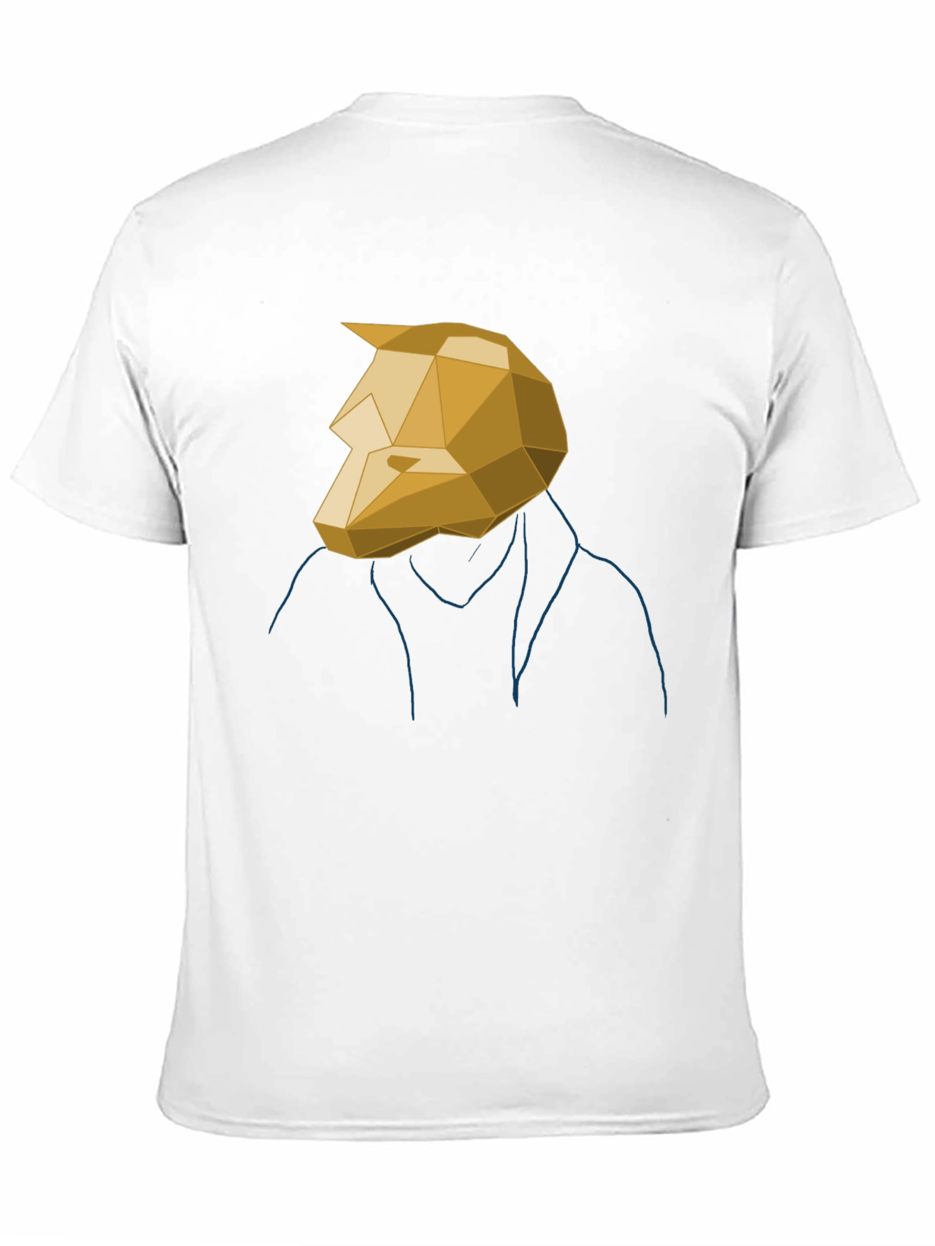 Geometric Wolf Head Graphic Tee - Mens Black T-Shirt