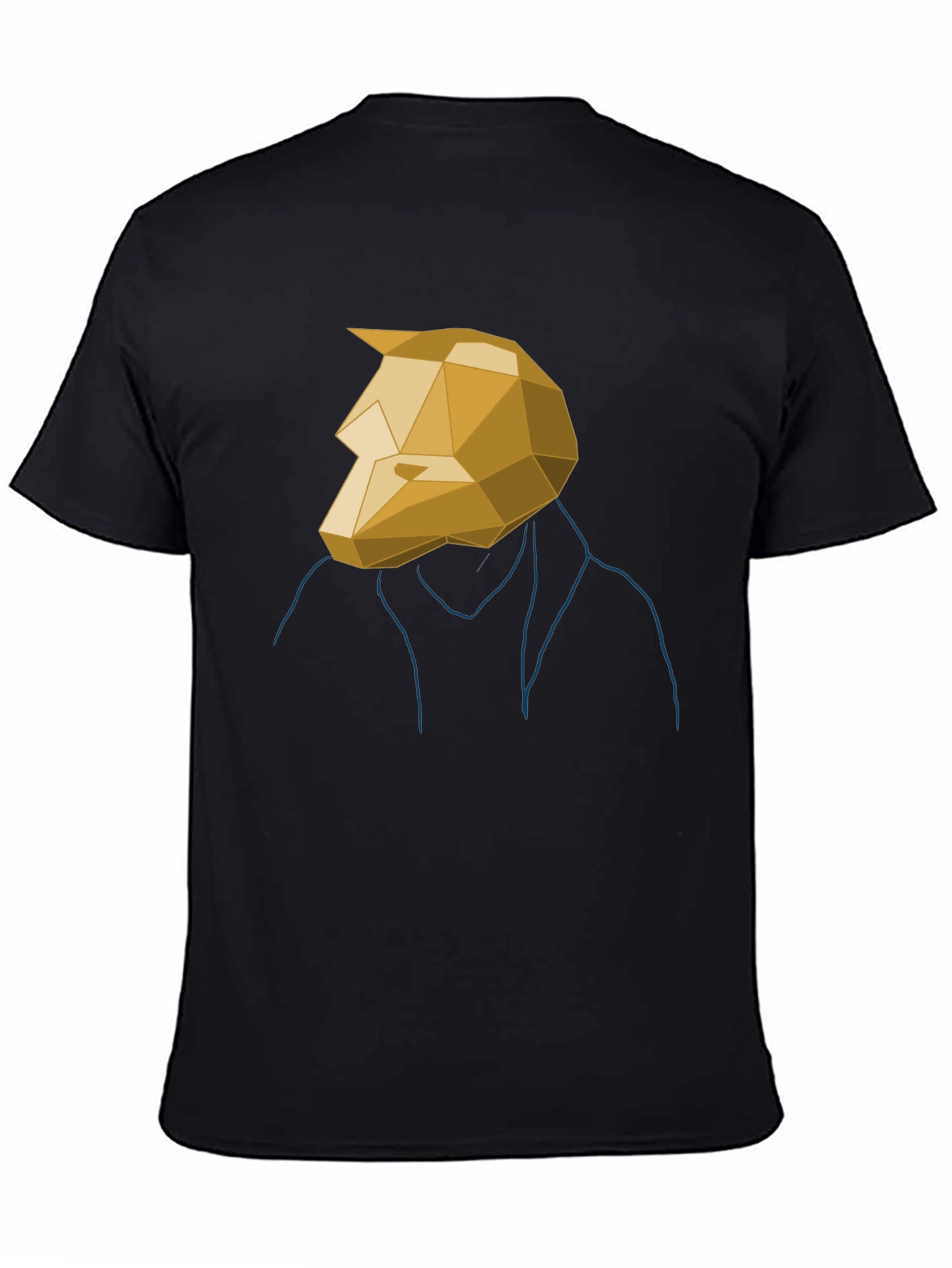 Geometric Wolf Head Graphic Tee - Mens Black T-Shirt