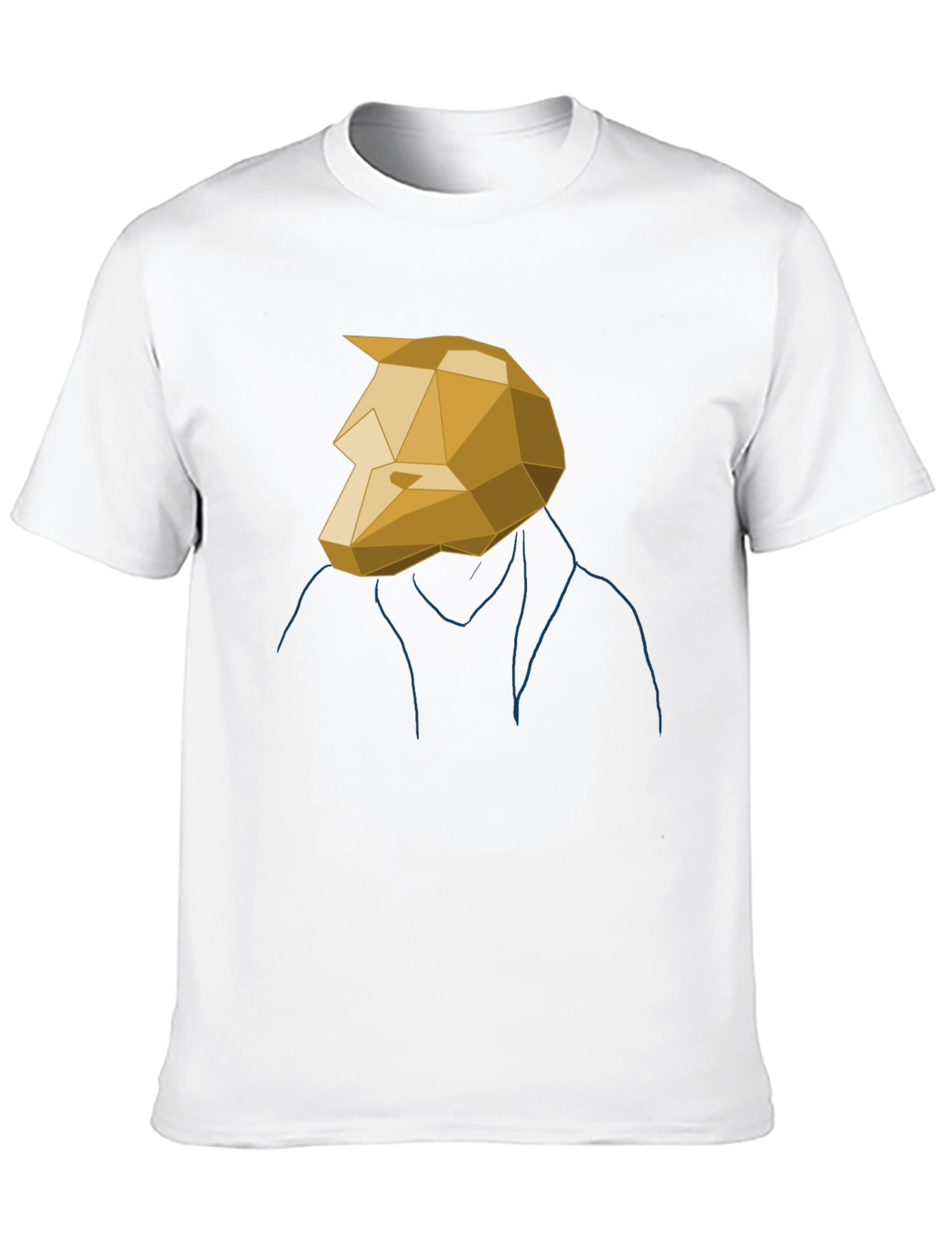 Geometric Wolf Head Graphic Tee - Mens Black T-Shirt