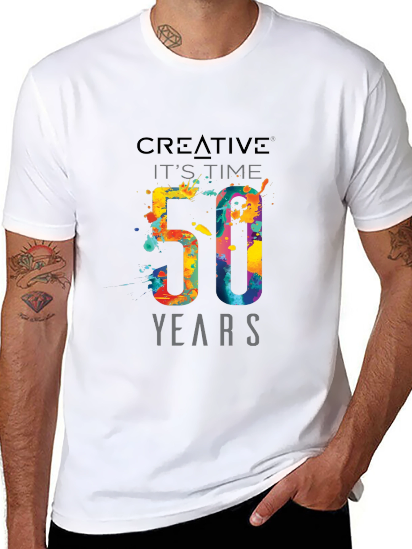 Creative 50 Years Black T-Shirt