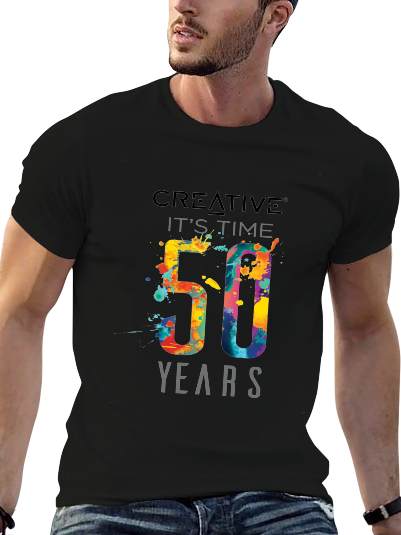 Creative 50 Years Black T-Shirt