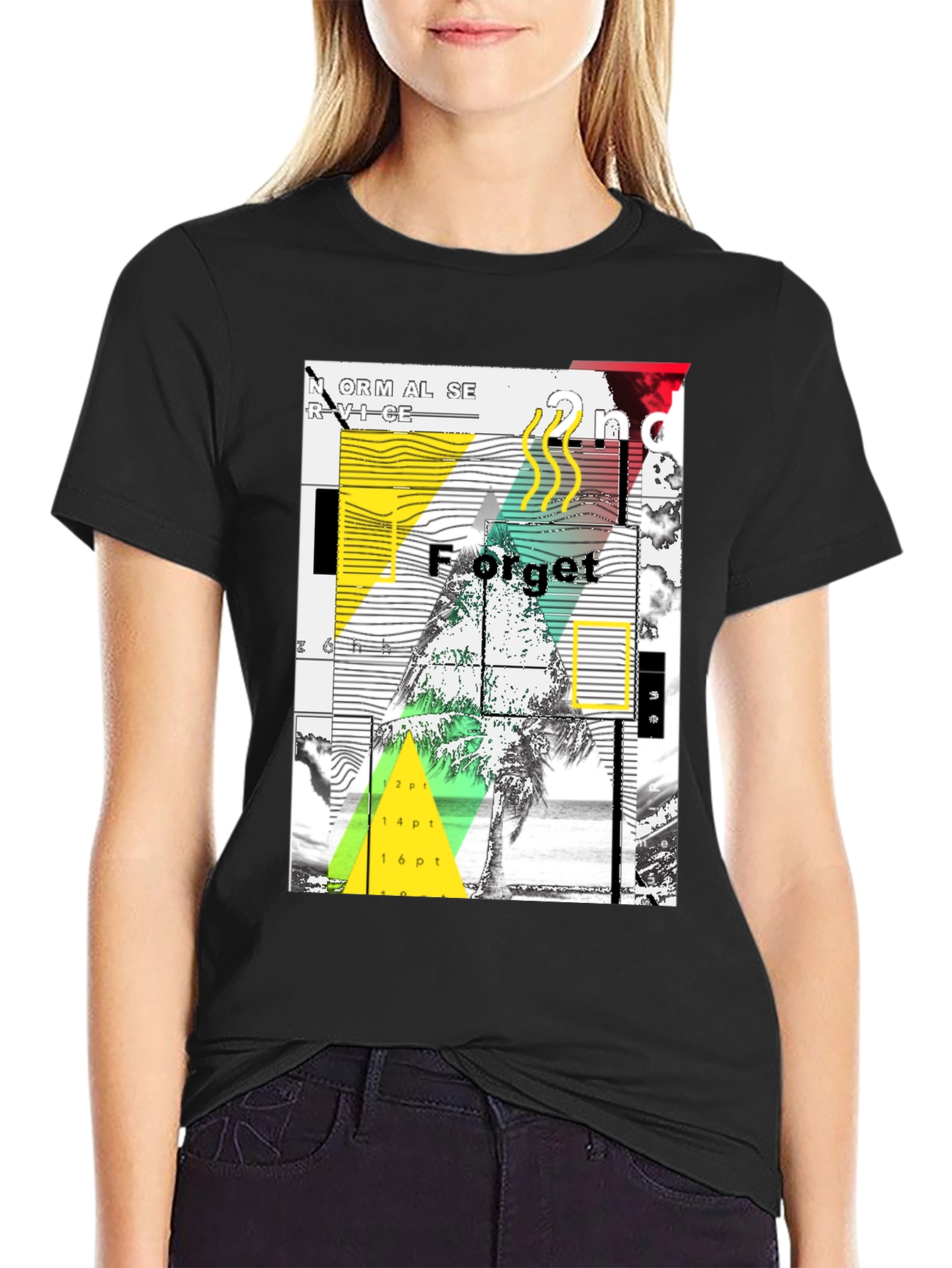 Abstract Graphic Print Mens Black T-Shirt