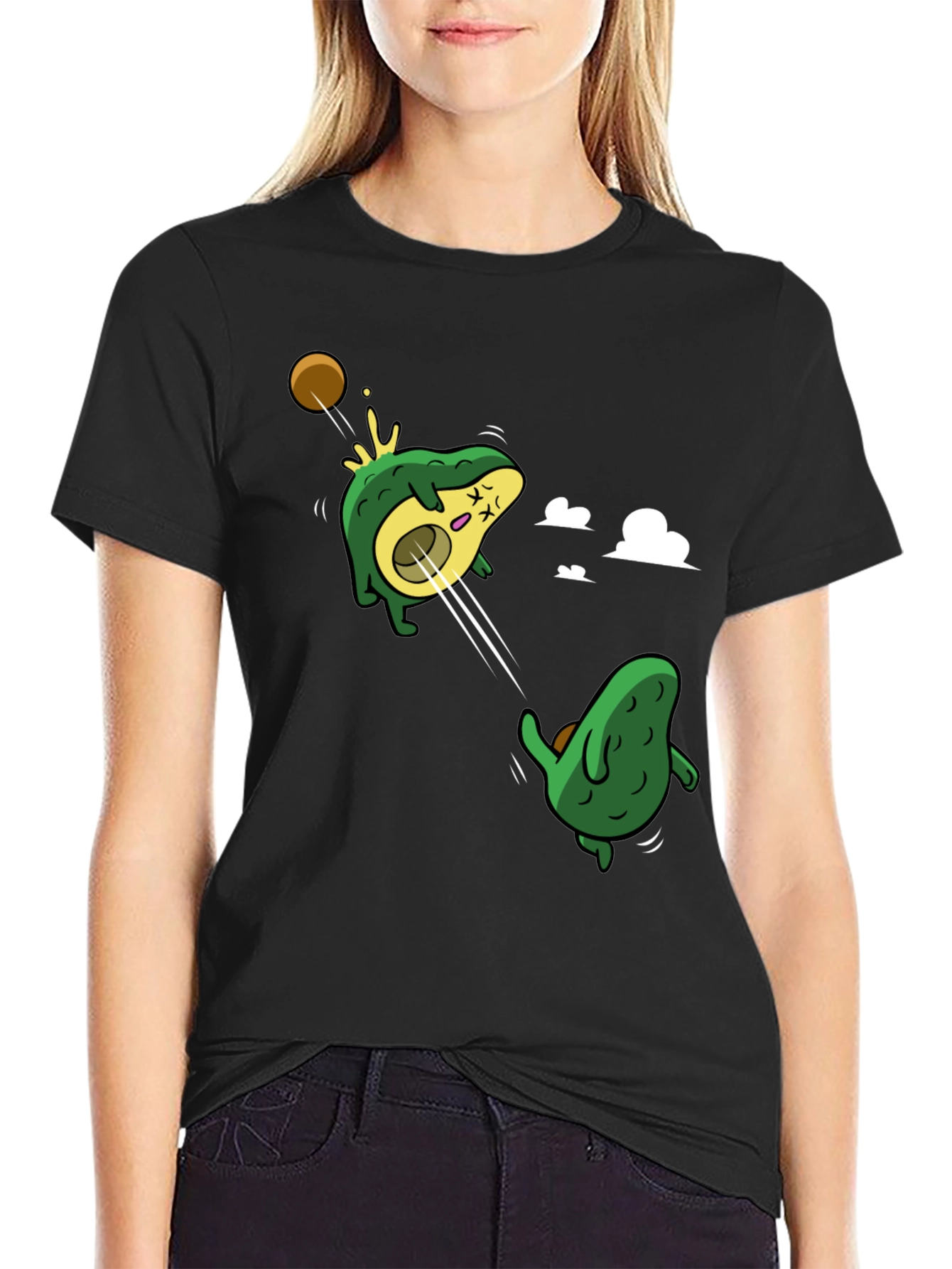 Avocado Duel Graphic T-Shirt - Black Cotton Tee