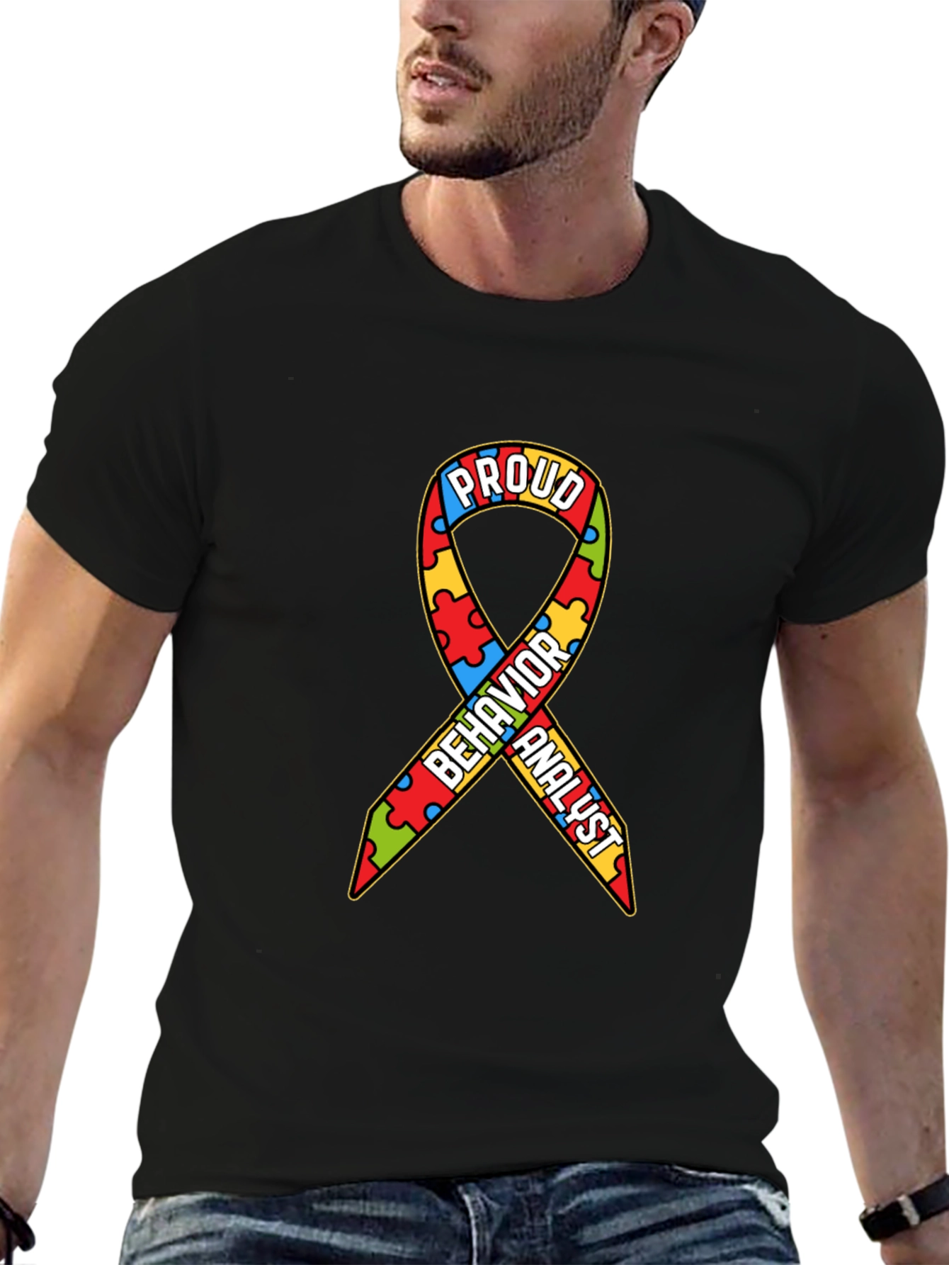 Proud Behavior Analyst Autism Awareness Ribbon T-Shirt