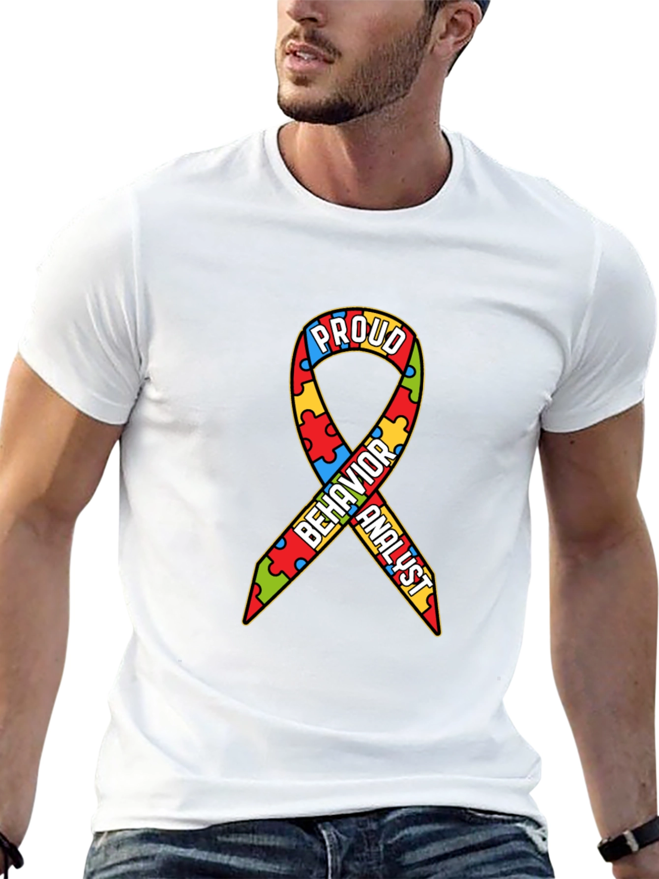 Proud Behavior Analyst Autism Awareness Ribbon T-Shirt