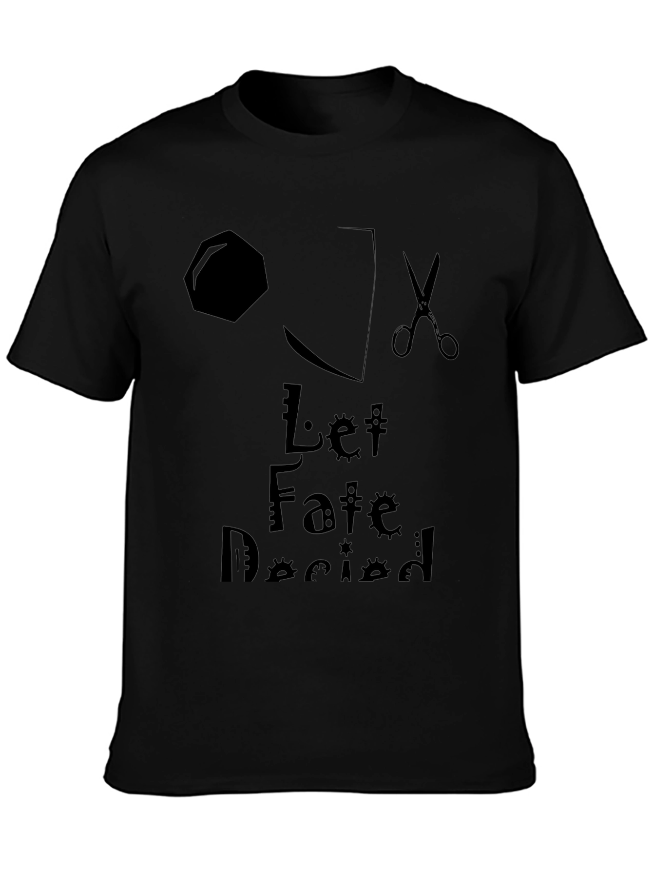 Let Fate Decide Graphic Tee - Black