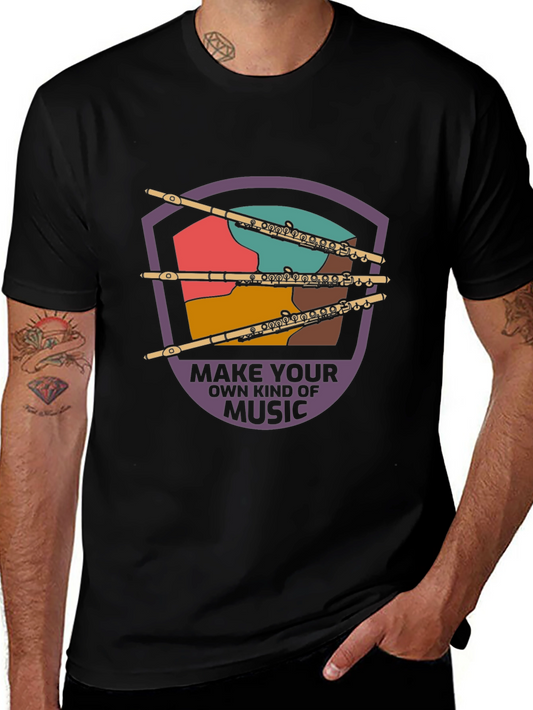 Musical Flute Graphic Tee - Make Your Own Music