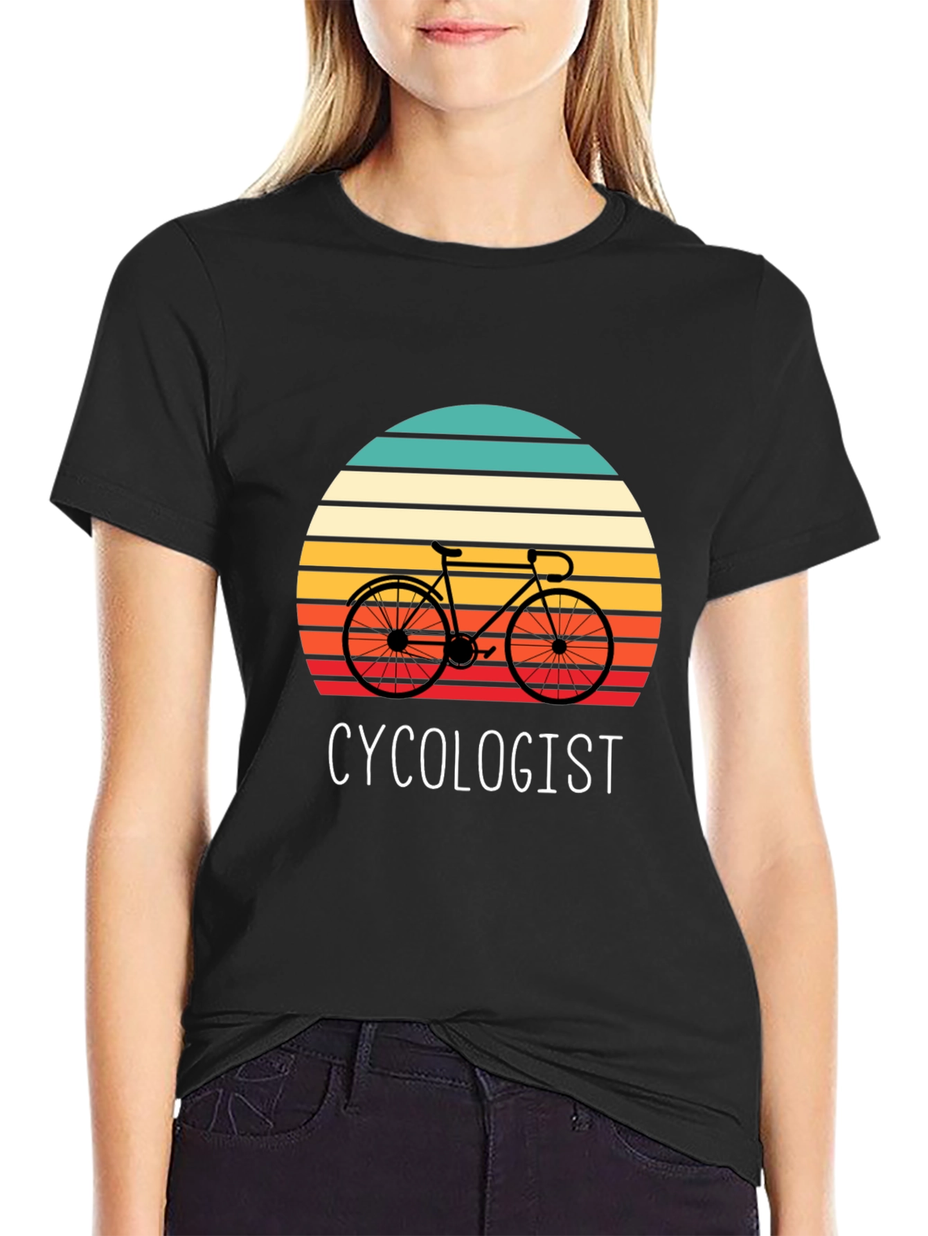 Cycologist Graphic Tee - Retro Sunset Bike Lover