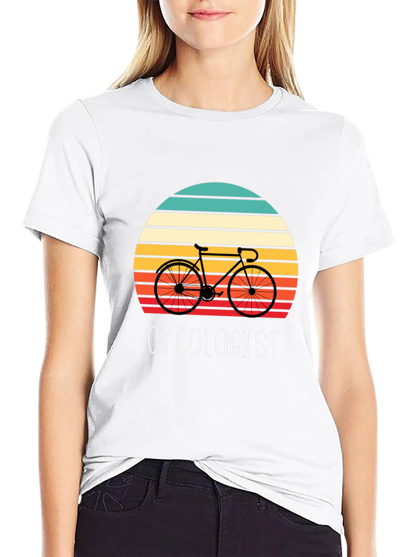 Cycologist Graphic Tee - Retro Sunset Bike Lover