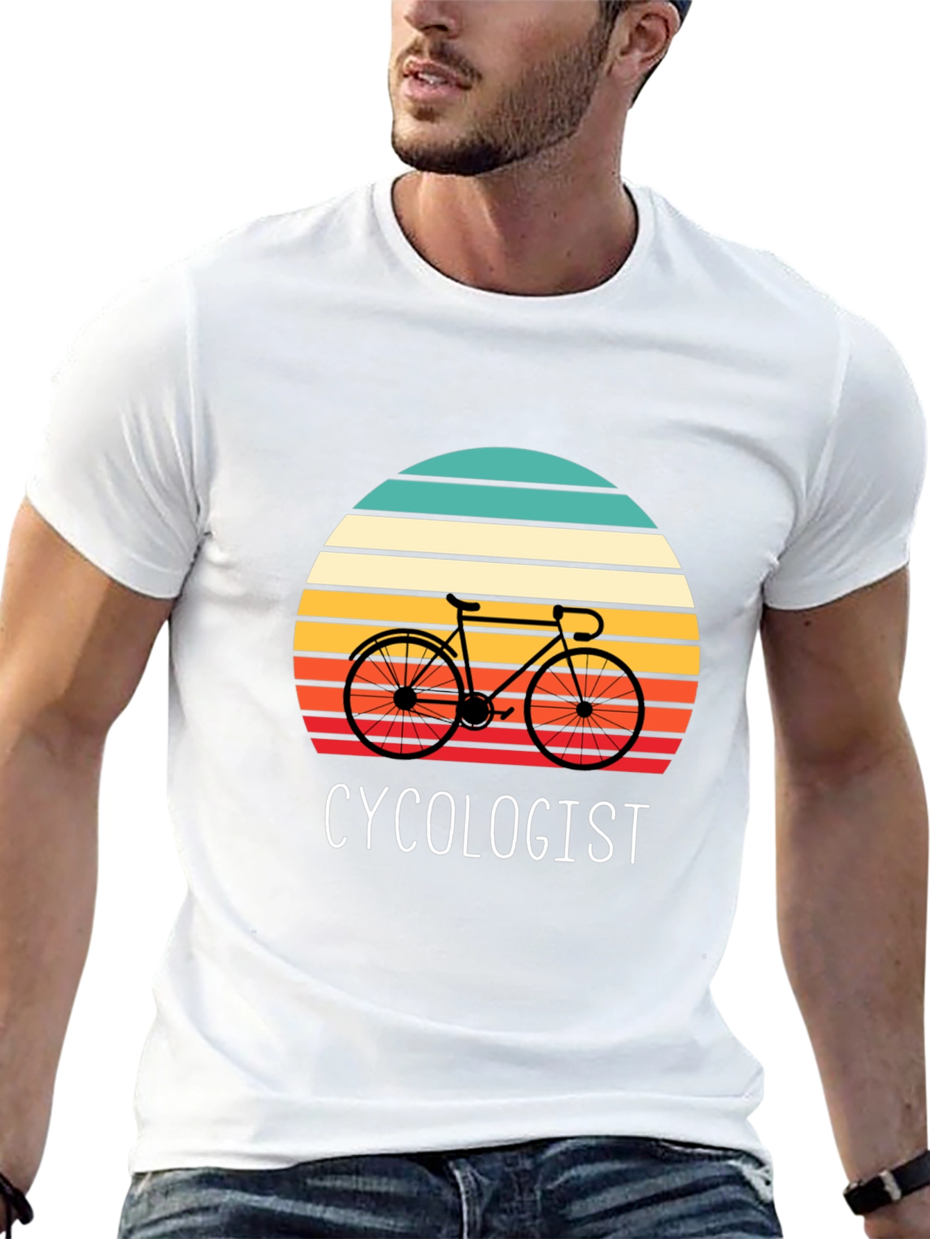 Cycologist Graphic Tee - Retro Sunset Bike Lover