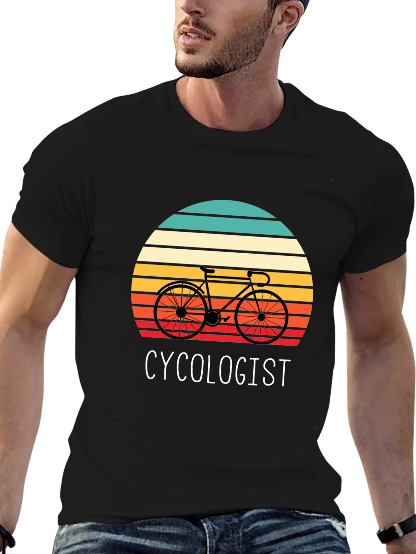 Cycologist Graphic Tee - Retro Sunset Bike Lover