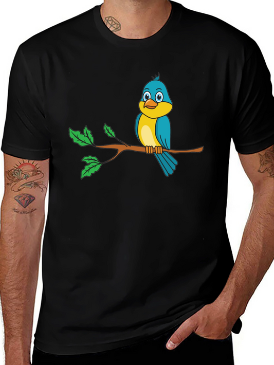 Bird on a Branch Black Graphic Tee